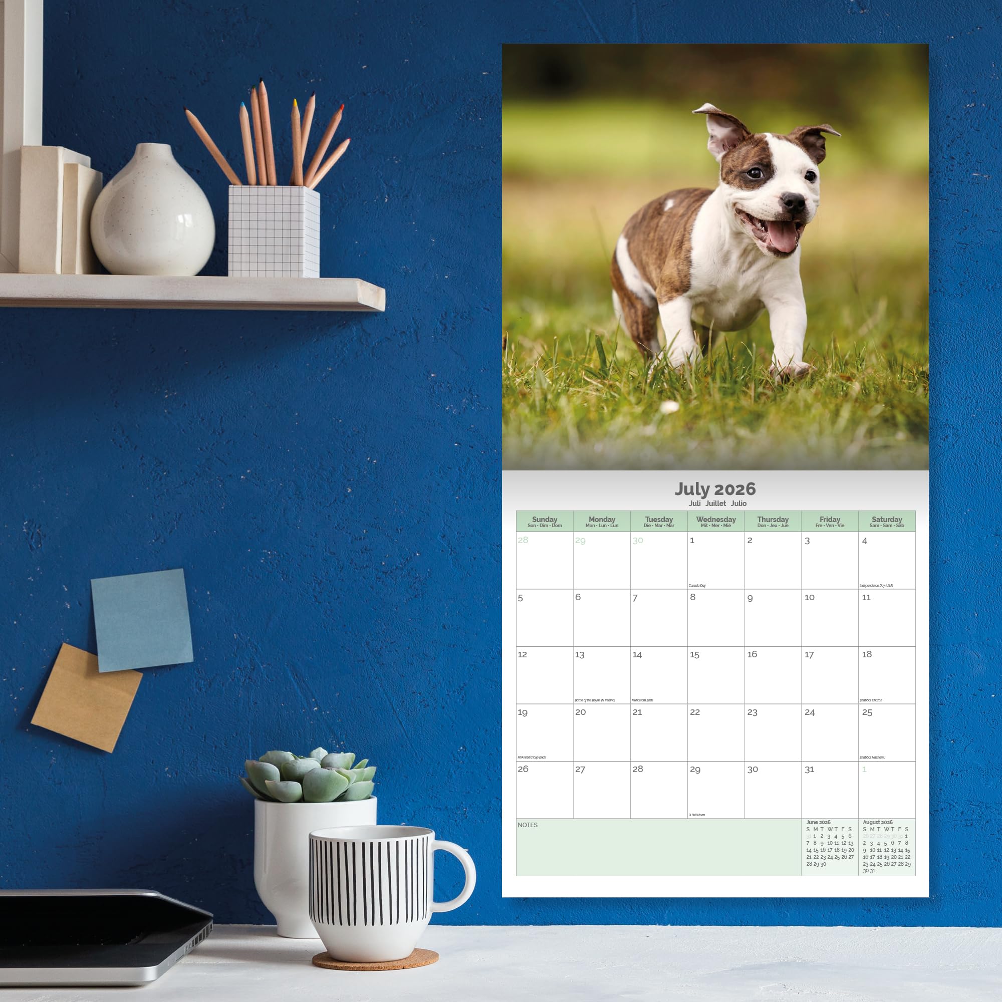 Staffordshire Bull Terrier Puppies Calendar 2026