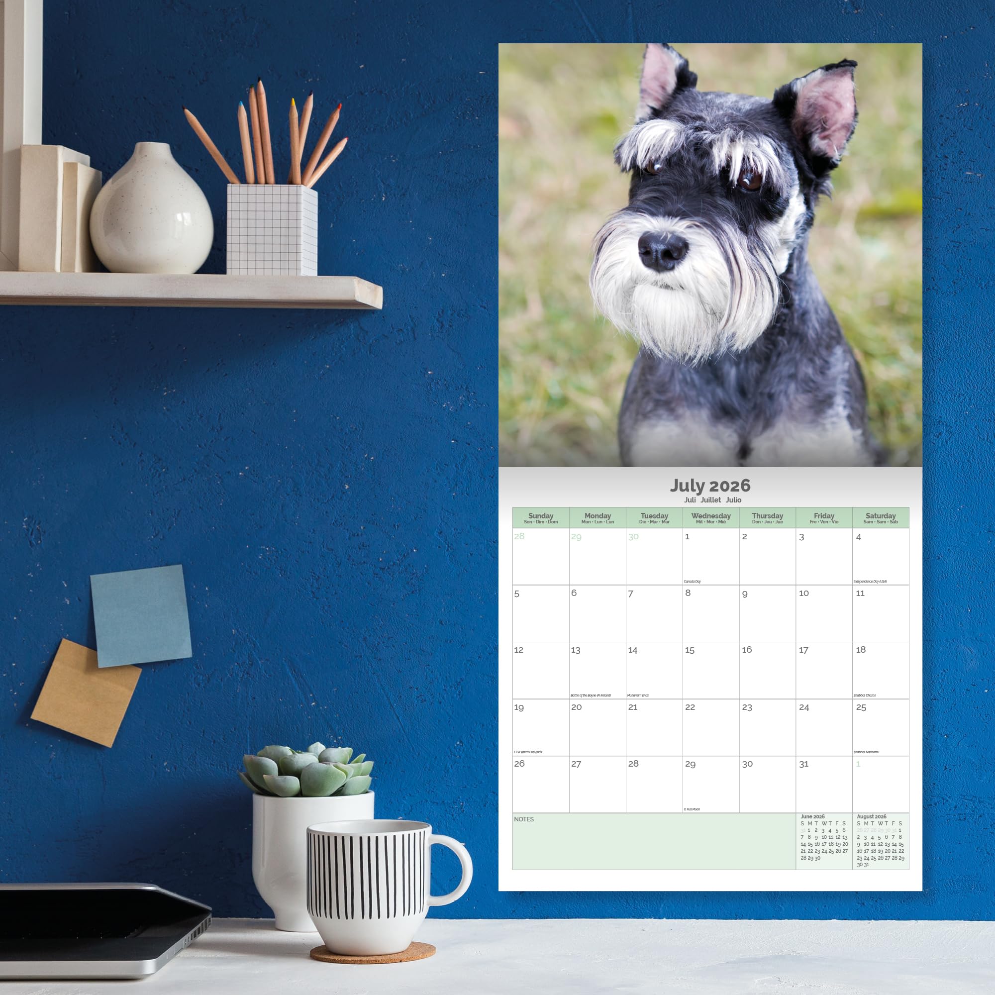 Miniature Schnauzer Puppies Calendar 2026