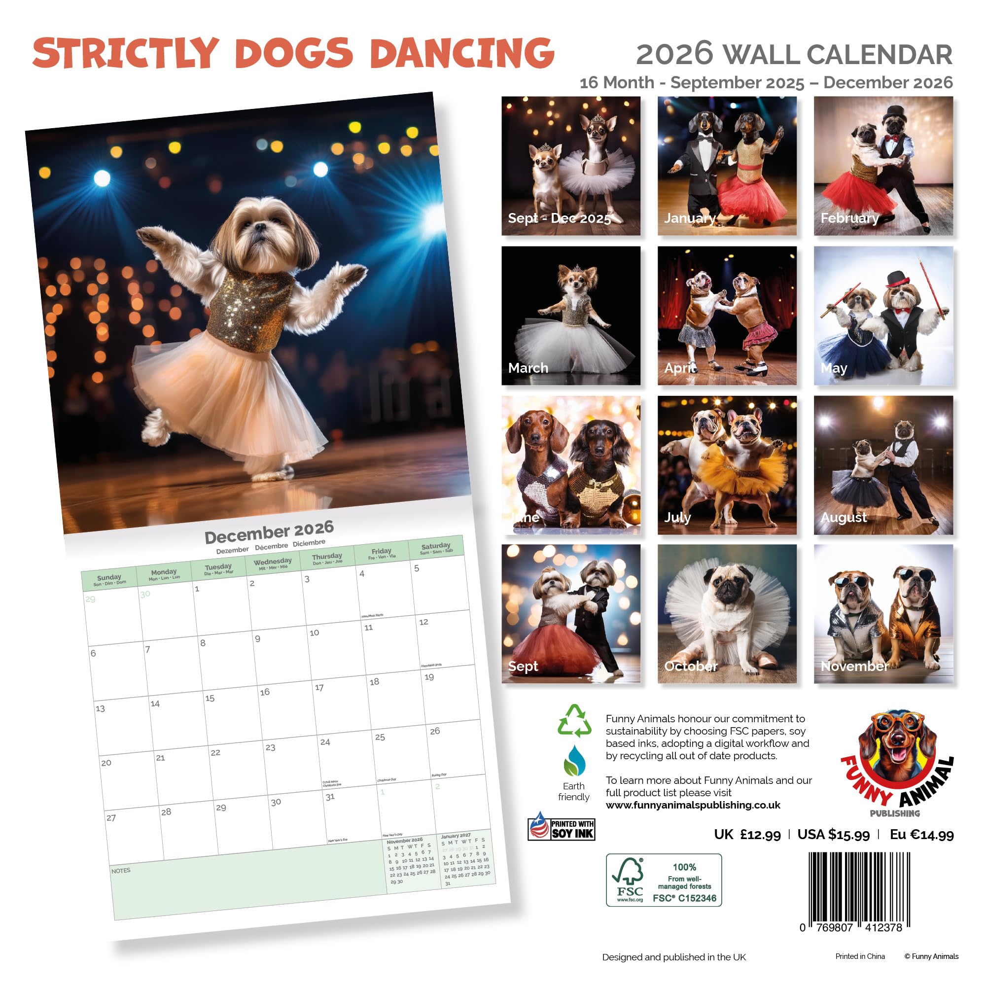 Strictly Dogs Dancing Calendar 2026