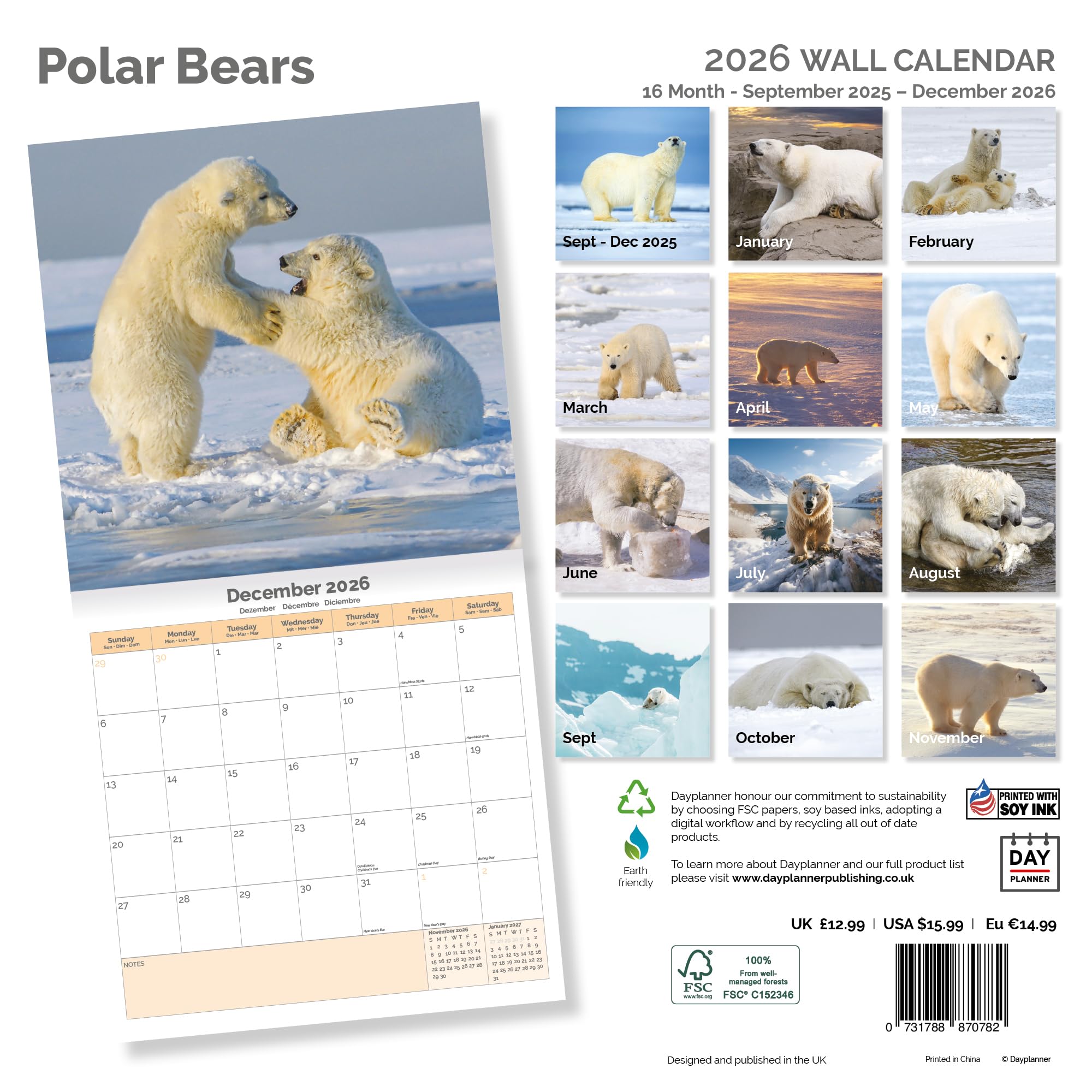 Polar Bears Calendar 2026