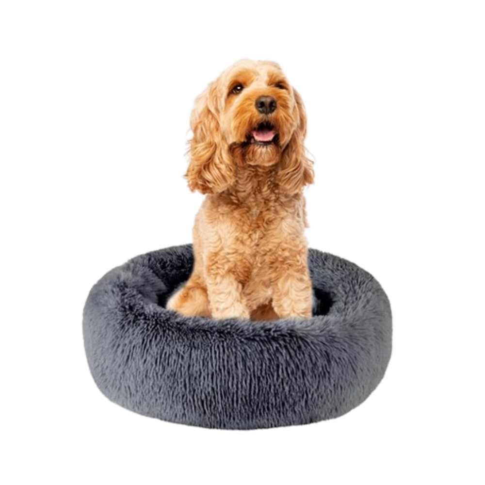 Eco Friendly Calming Donut Dog Bed, Charcoal