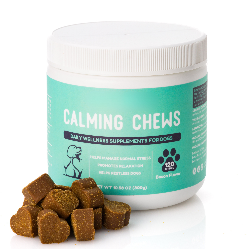 Calming Chews Supplement for Dogs - Bacon Flavour 120 Chews
