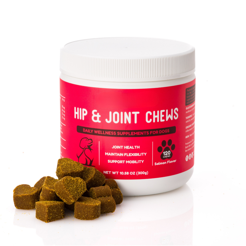Hip & Joint Daily Chews Supplement for Dogs- Salmon Flavour 120 Chews