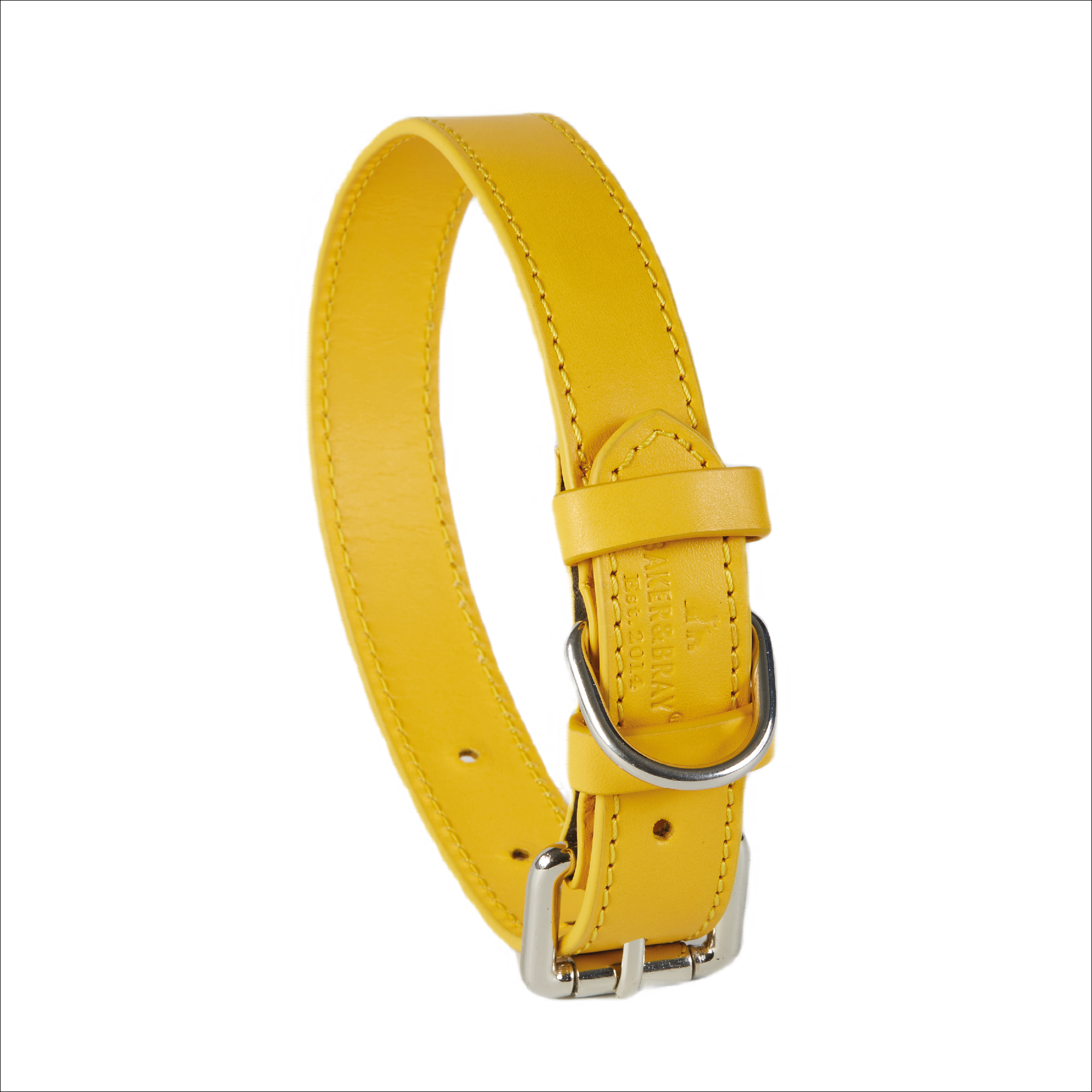 Eco Friendly Leather Dog Collar & Lead Set, Lemon