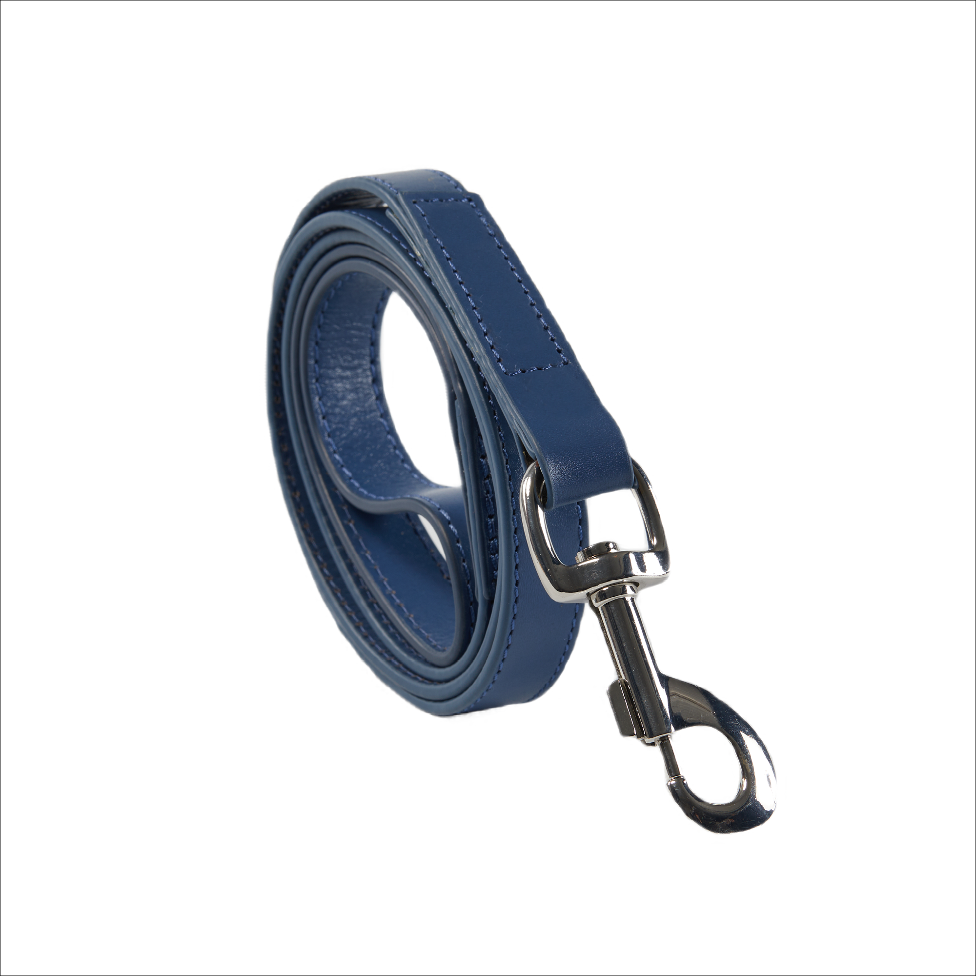Eco Friendly Leather Dog Collar & Lead Set, Navy