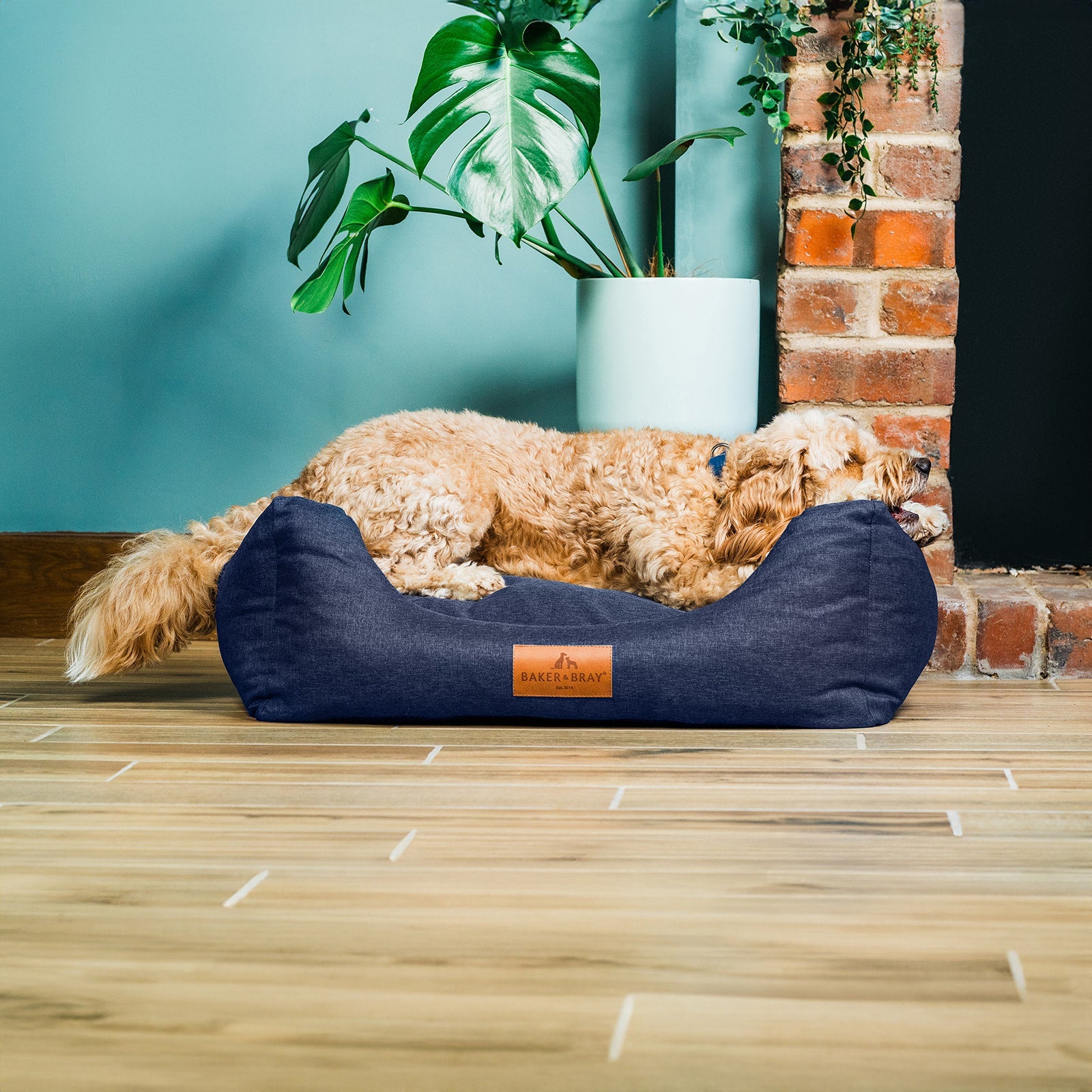 Luxury Dog Bed Eco Friendly Orthopaedic Memory Foam Dog Bed, Navy Blue