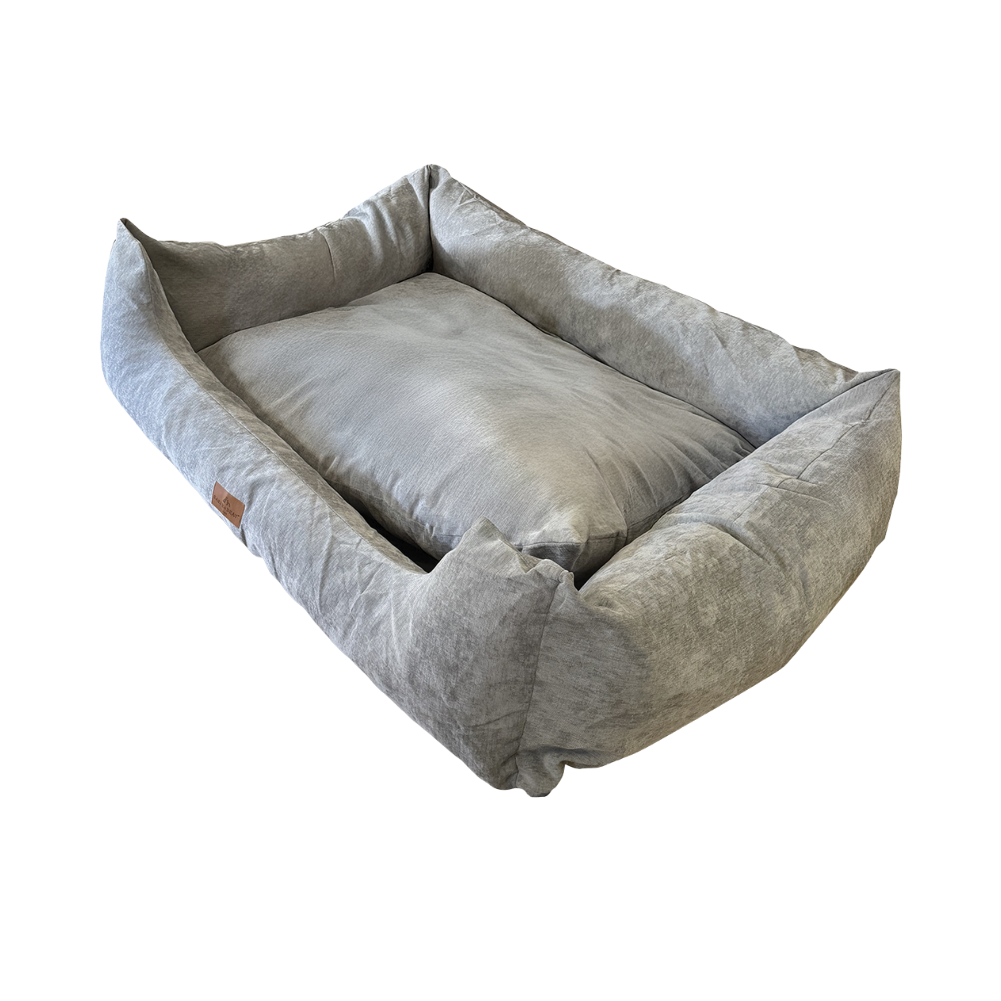 The Human (Cwtch) - Eco Friendly Orthopaedic Luxury Dog Bed, Stone Grey
