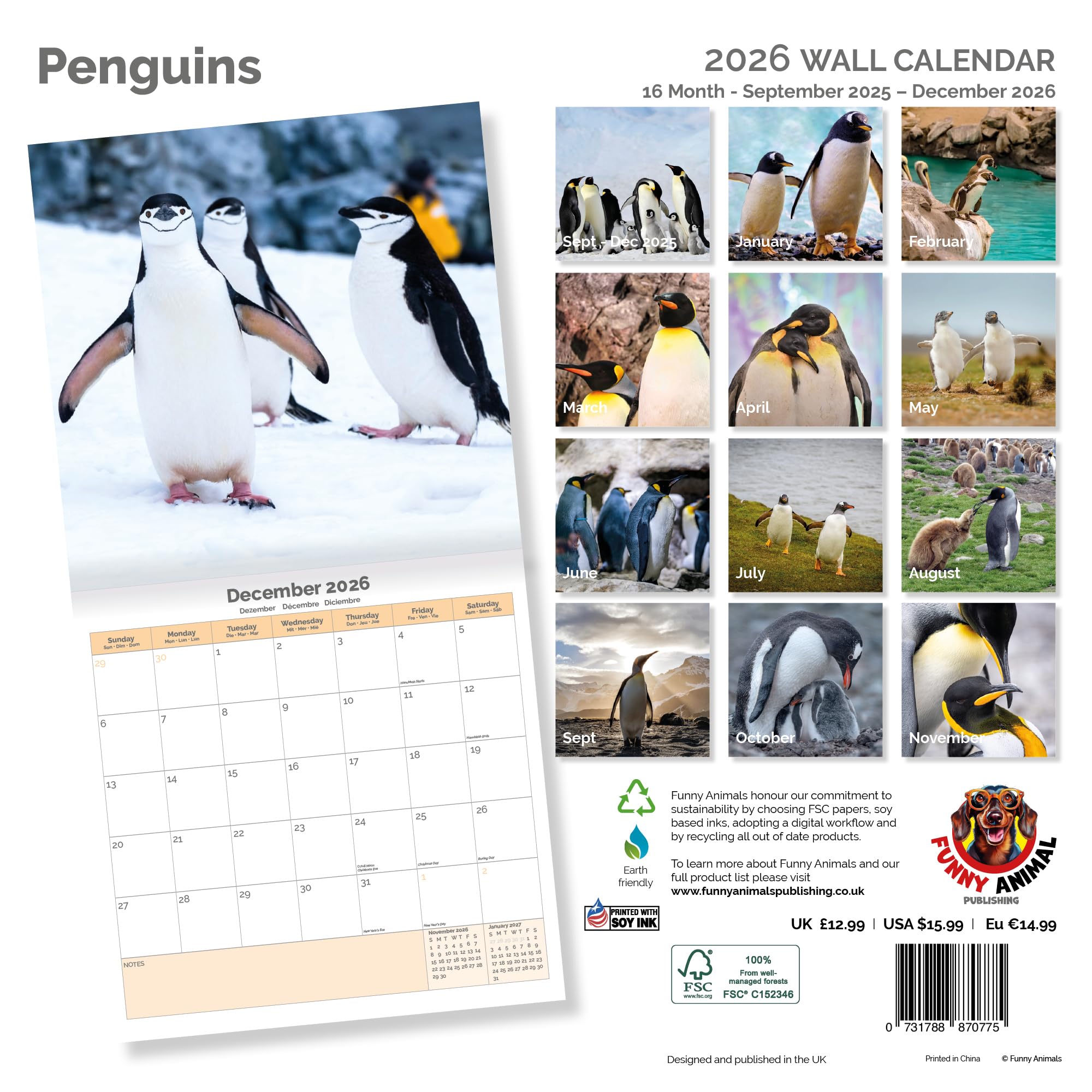 Penguins Calendar 2026