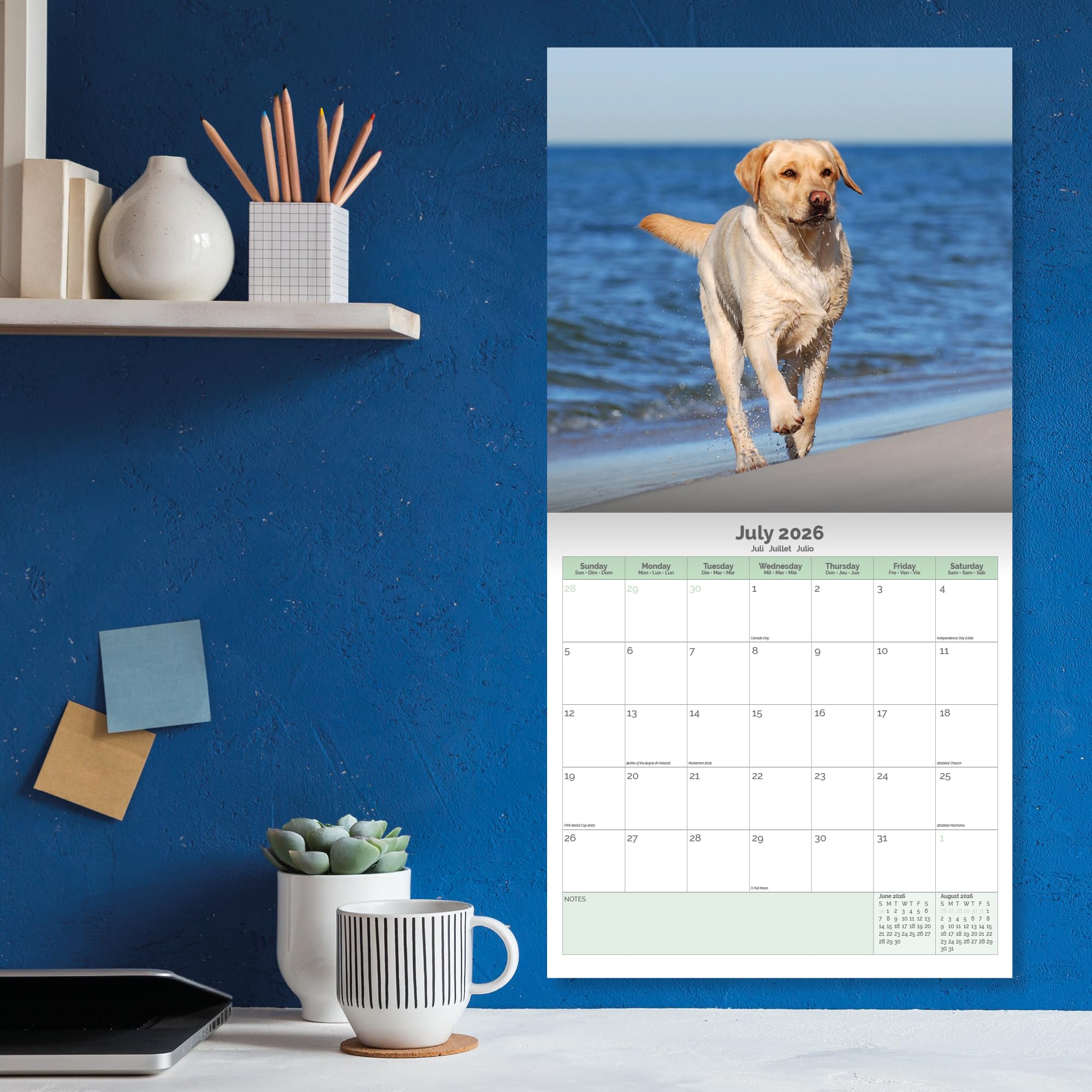 Yellow Labrador Calendar 2026