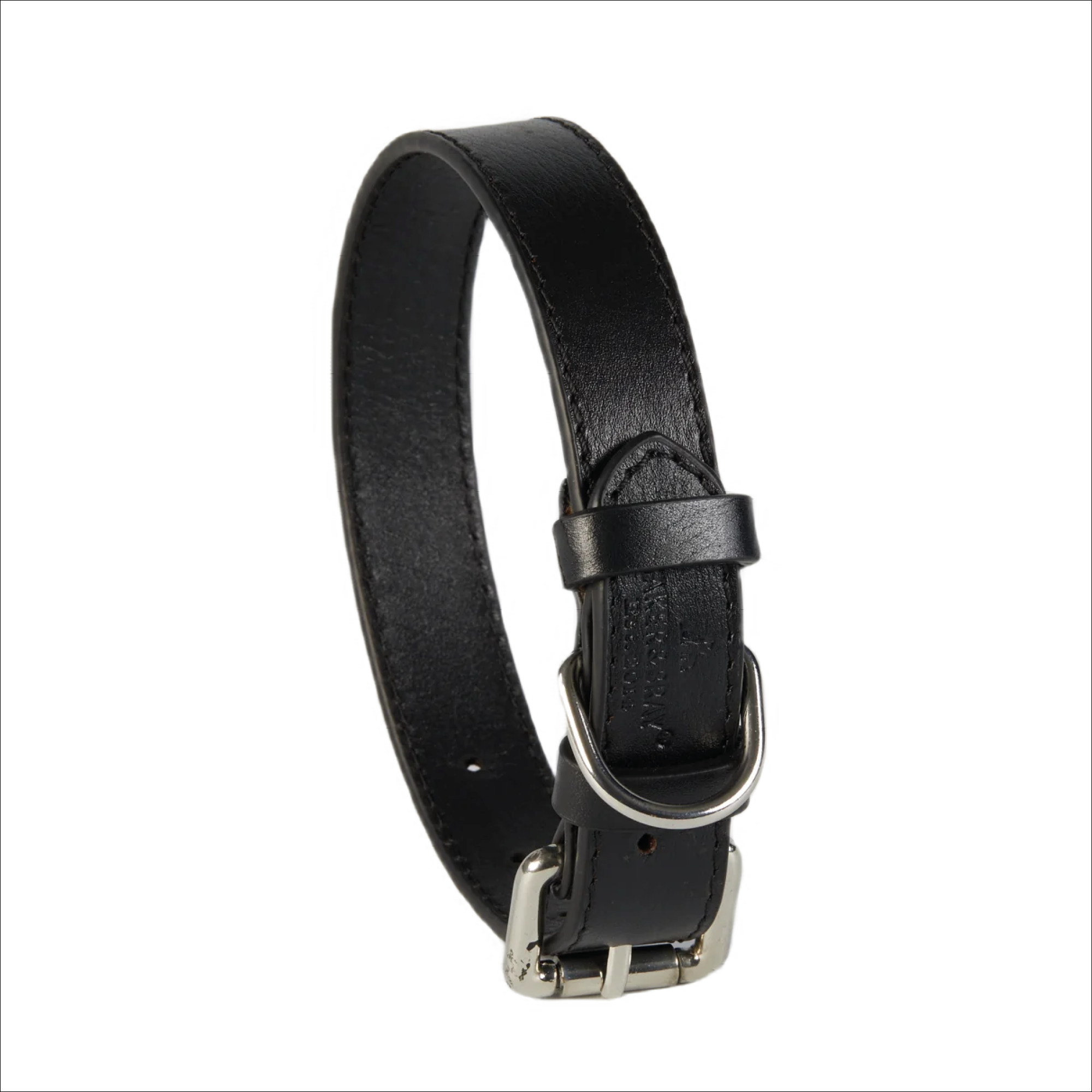 Eco Friendly Leather Dog Collar & Lead Set, Black