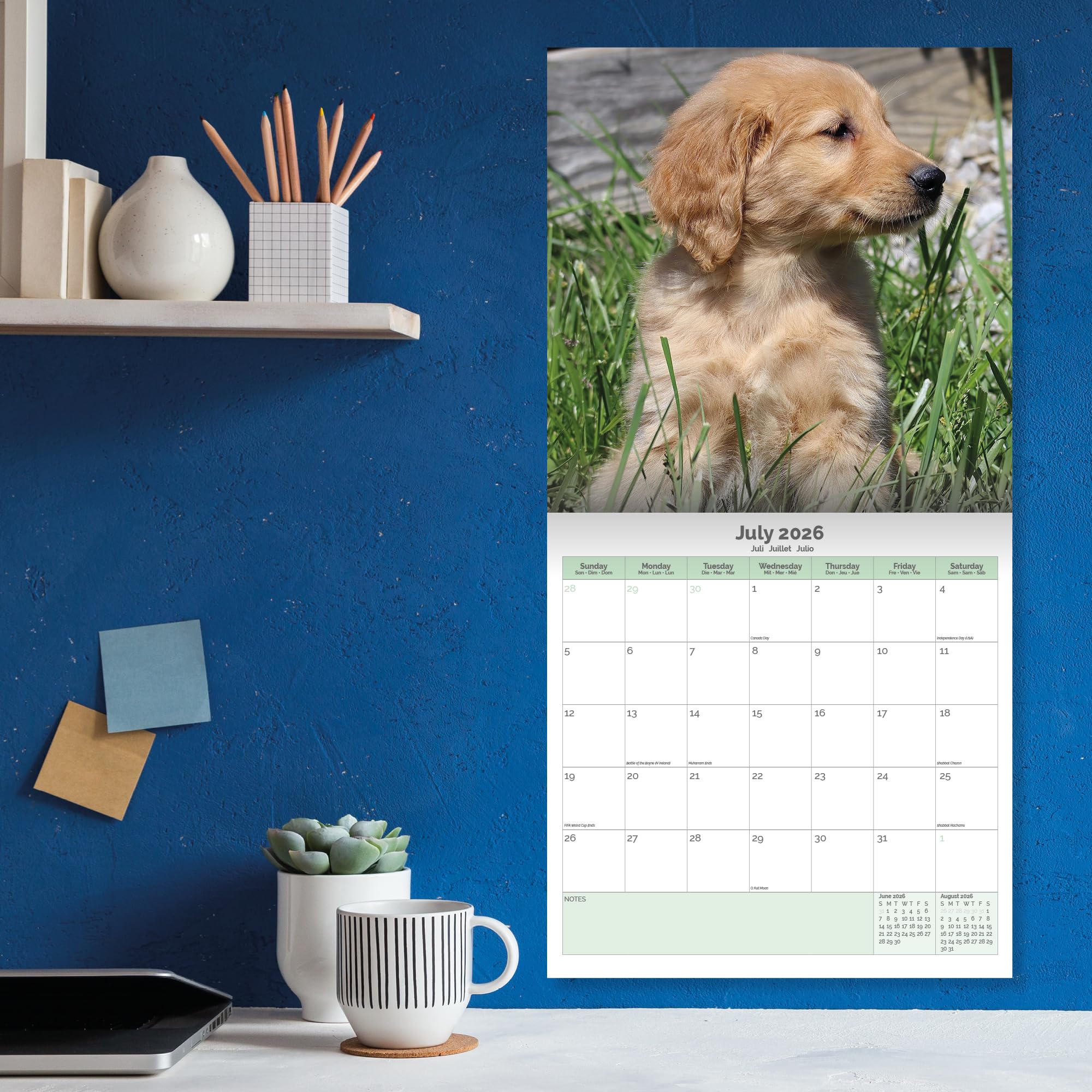 Golden Retriever Puppies Calendar 2026