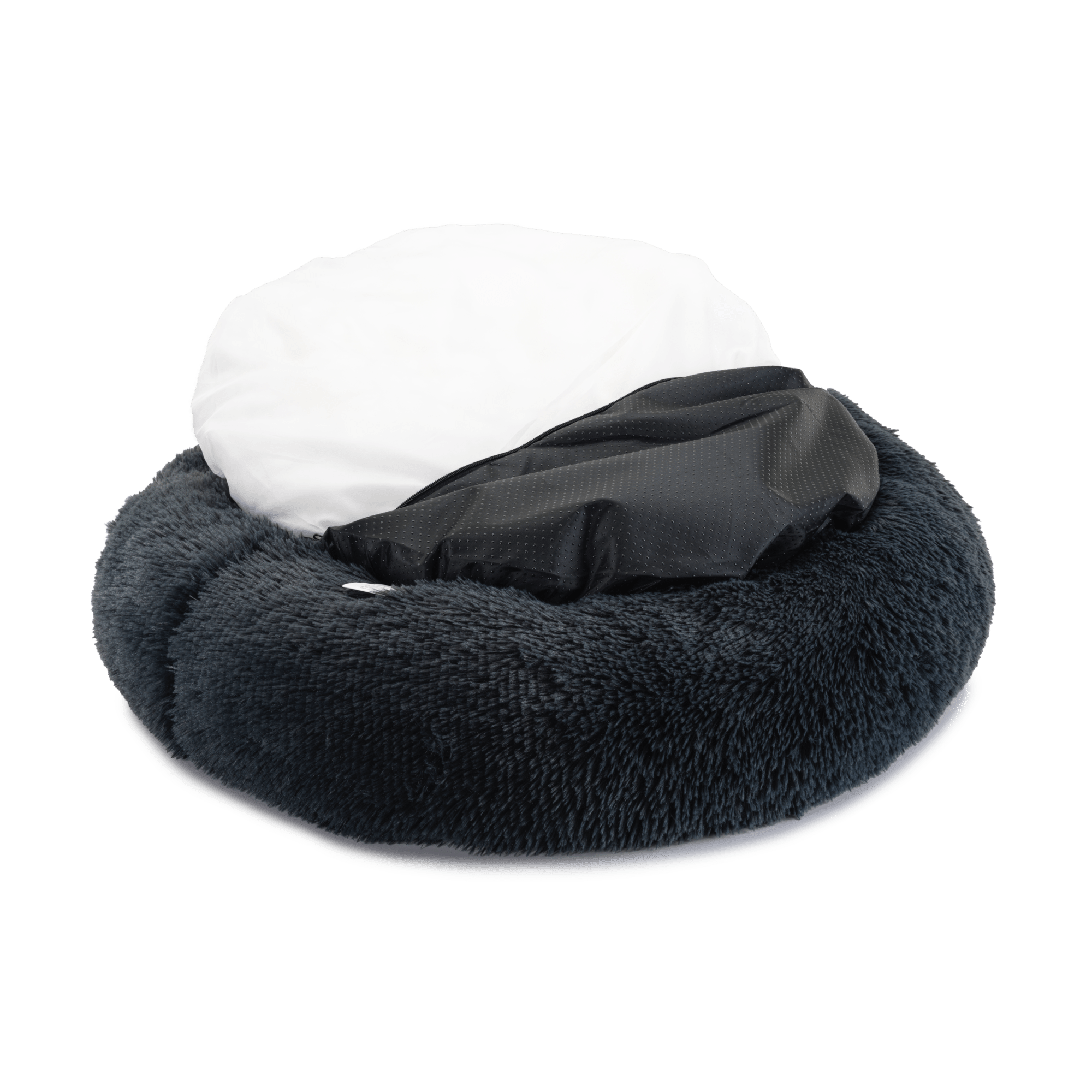 The Donut - Eco Friendly Luxury Calming Donut Dog Bed, Dark Grey
