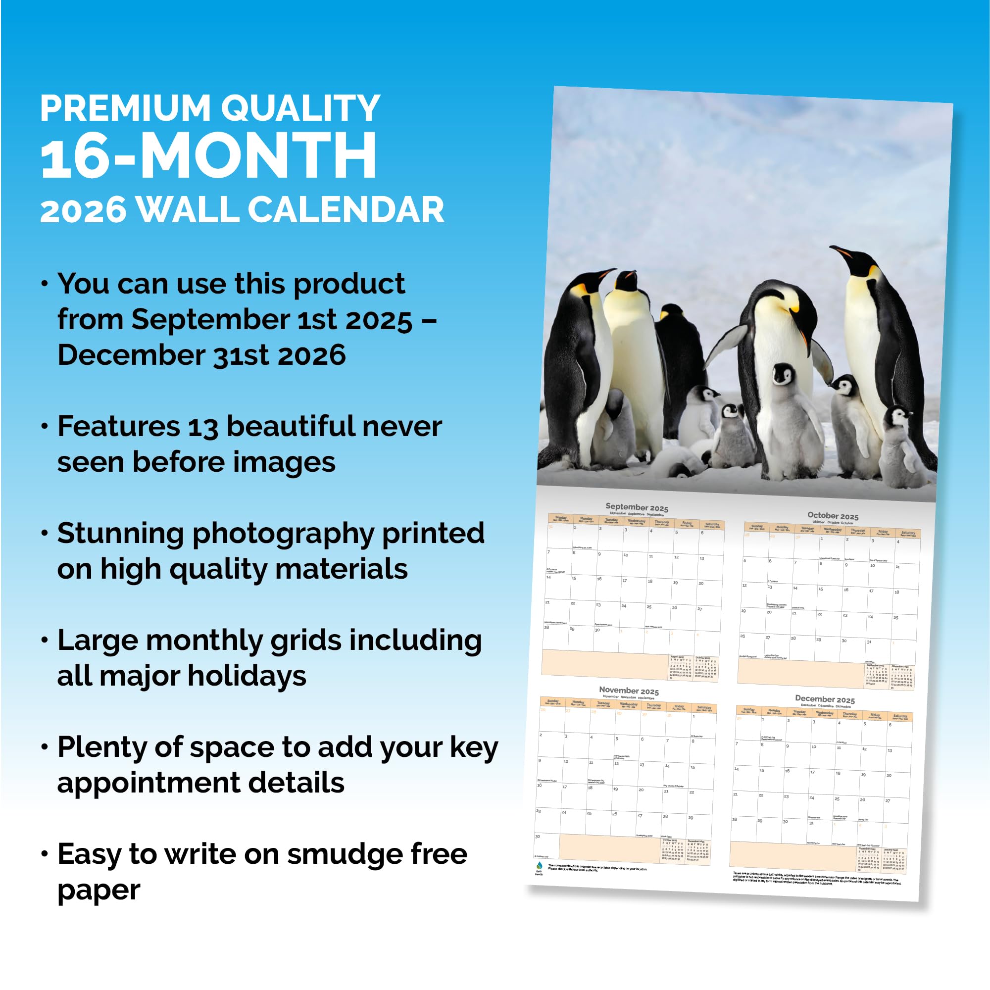 Penguins Calendar 2026