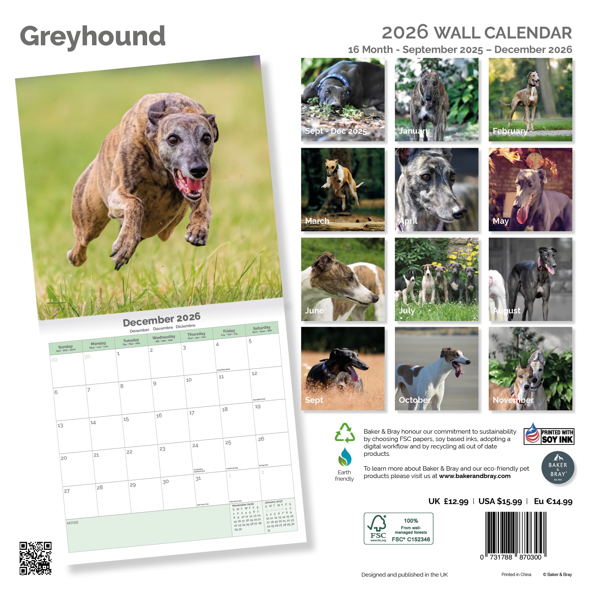 Greyhound Calendar 2026