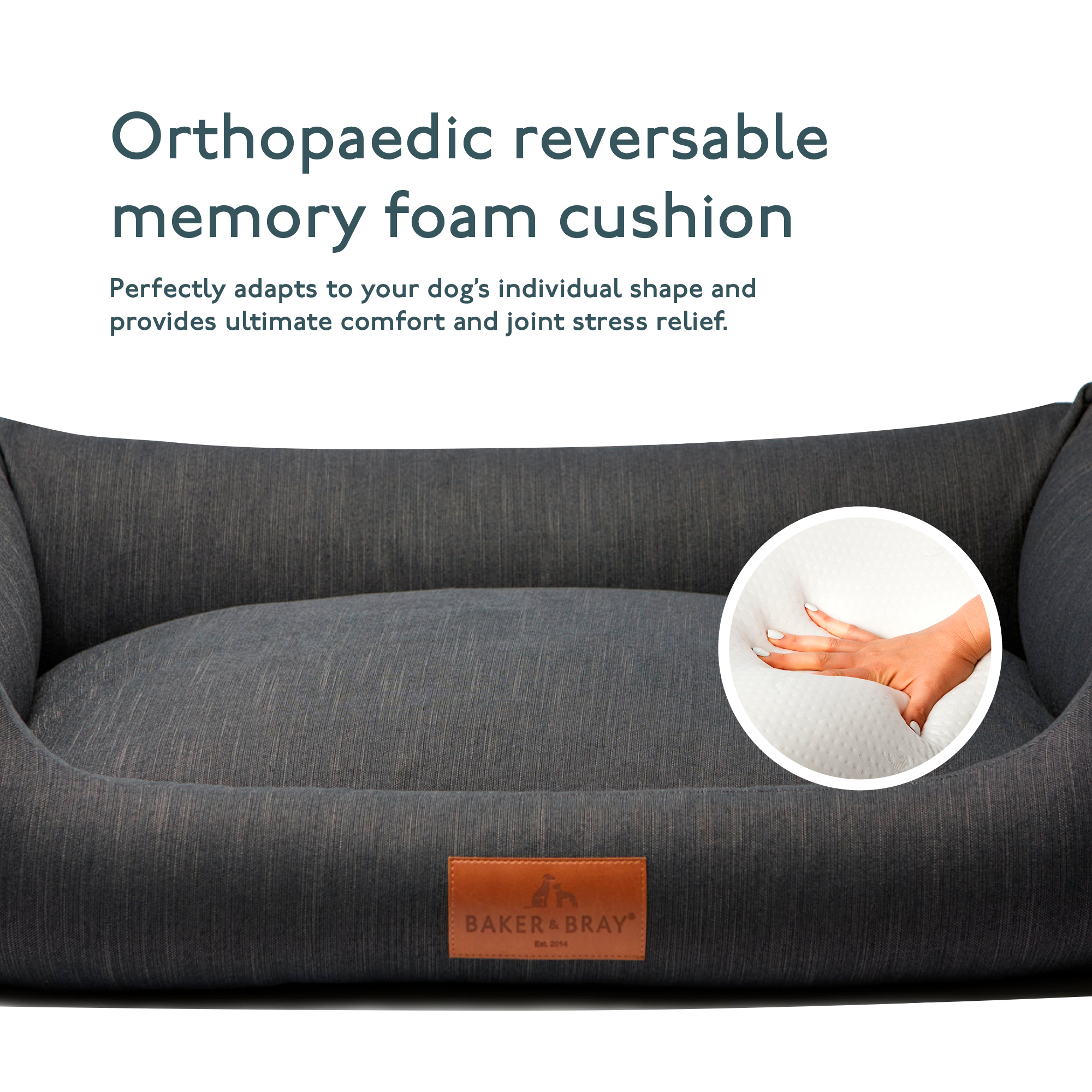 The Ultimate - Eco Friendly Orthopaedic Luxury Dog Bed, Slate Grey