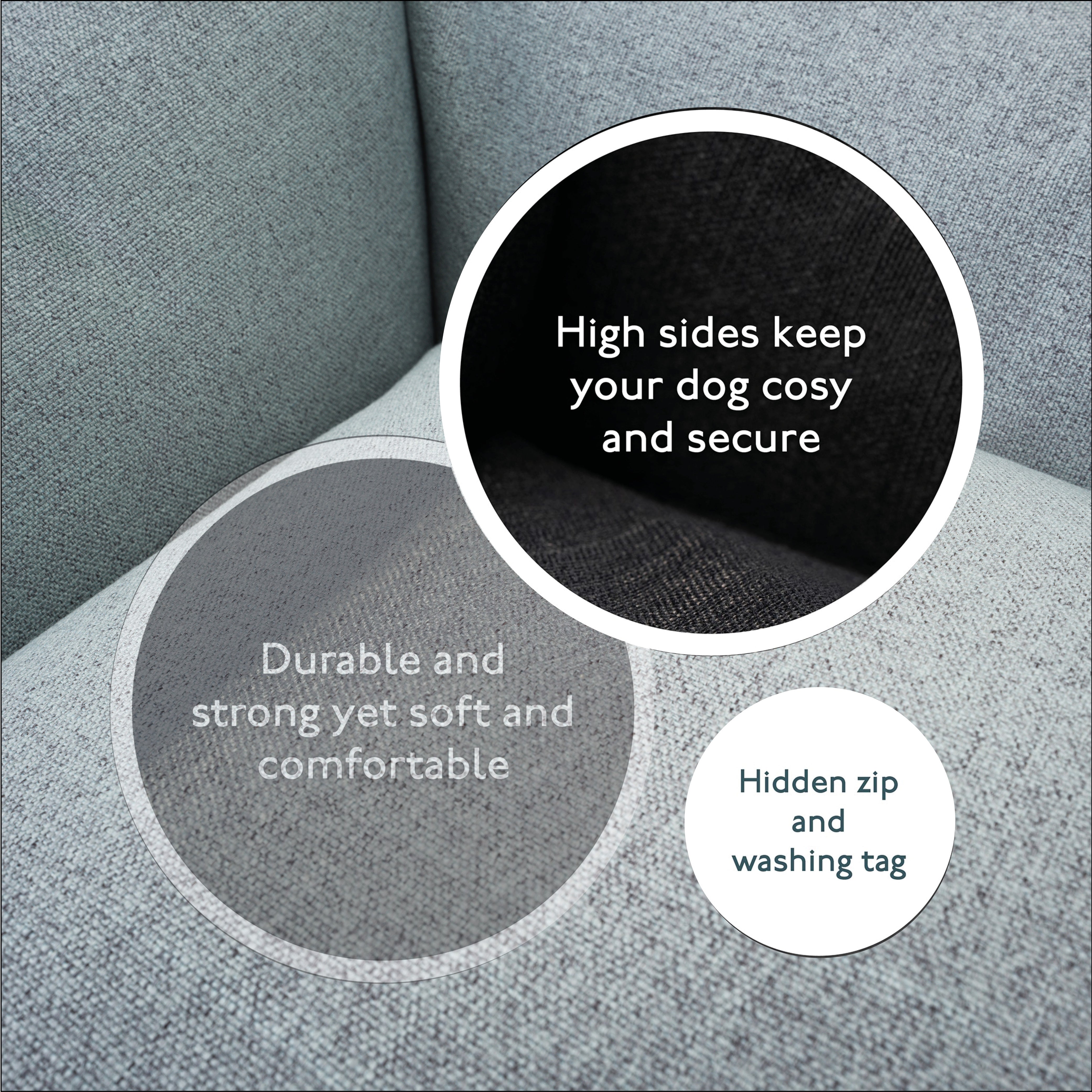 The Ultimate - Eco Friendly Orthopaedic Luxury Dog Bed, Stone Grey