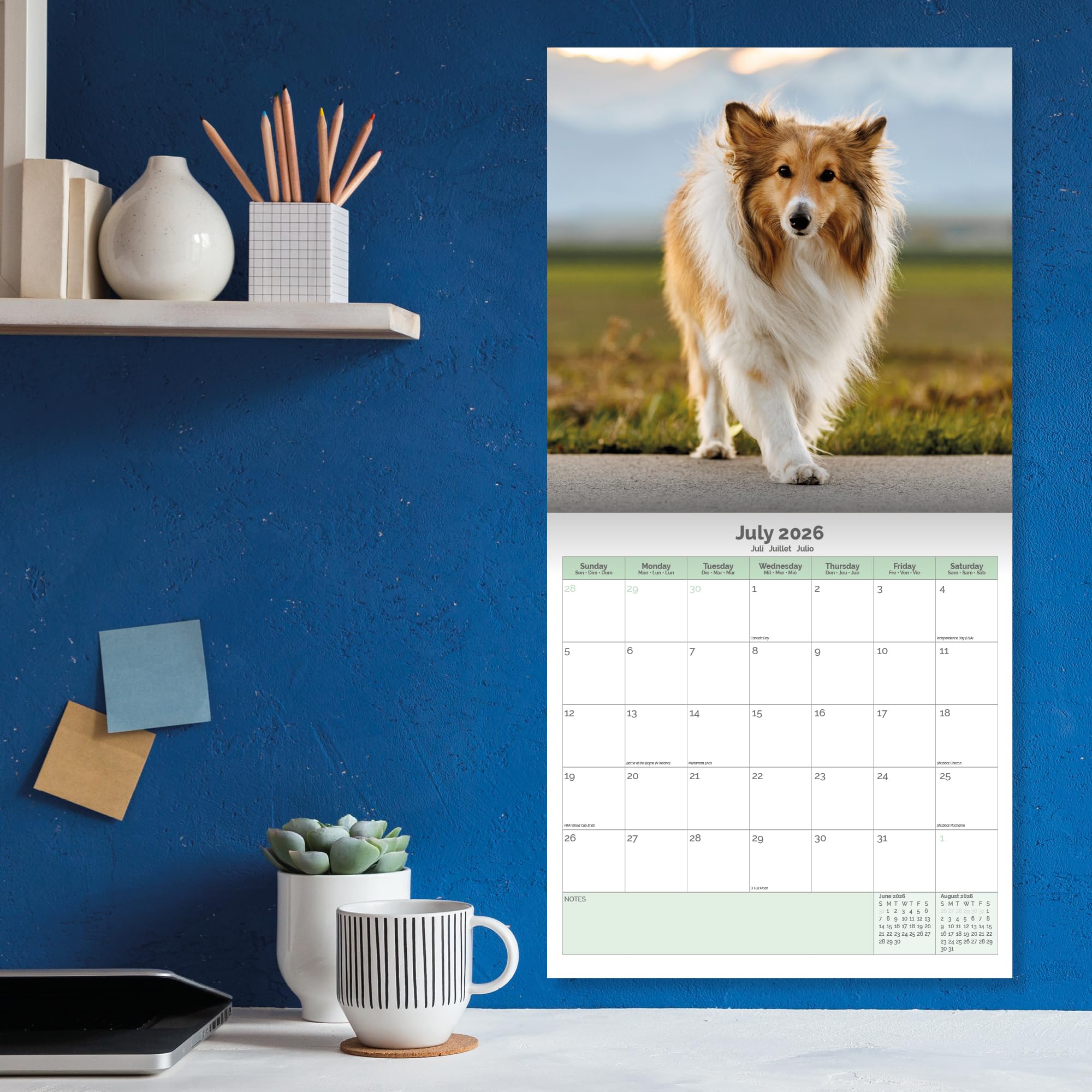 Shetland Sheepdog Calendar 2026