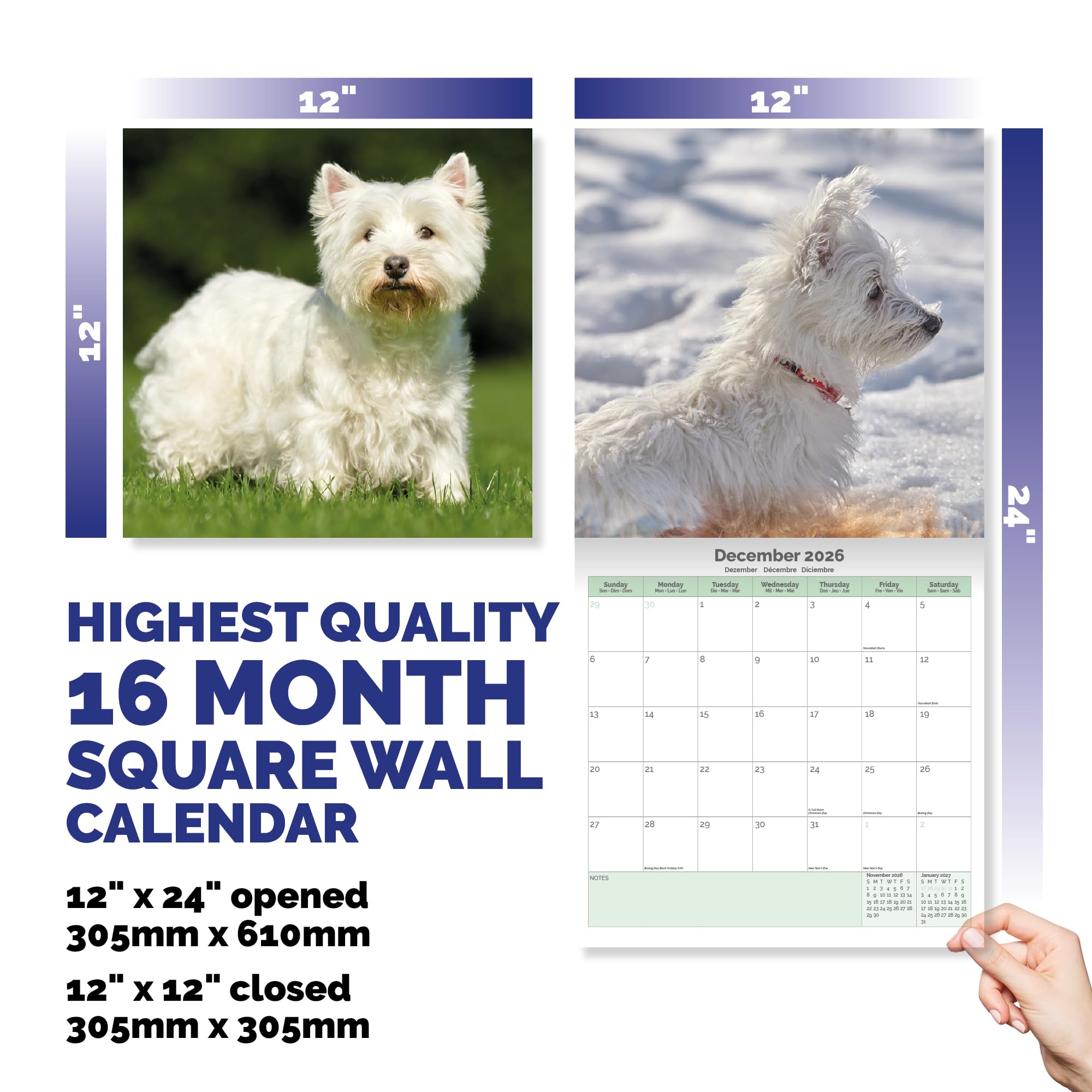 West Highland White Terrier Calendar 2026