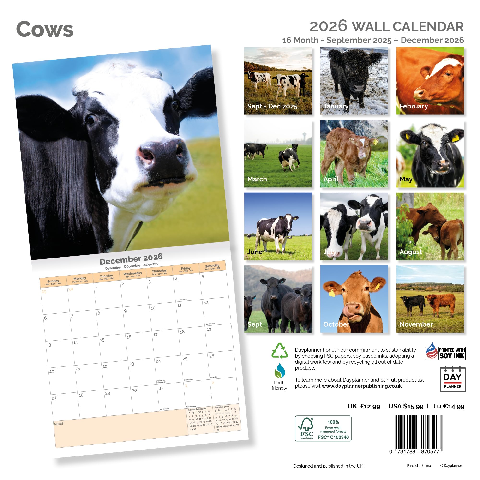 Cows Calendar 2026