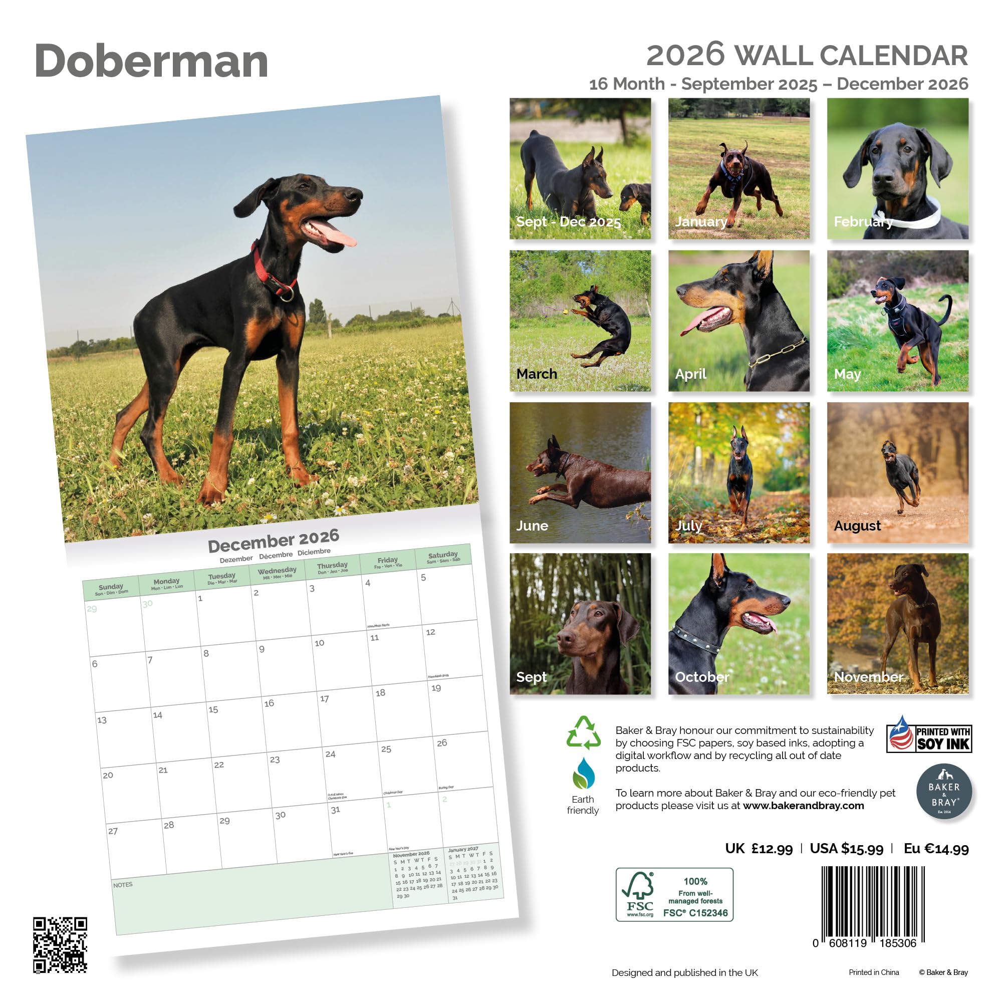 Doberman Calendar 2026
