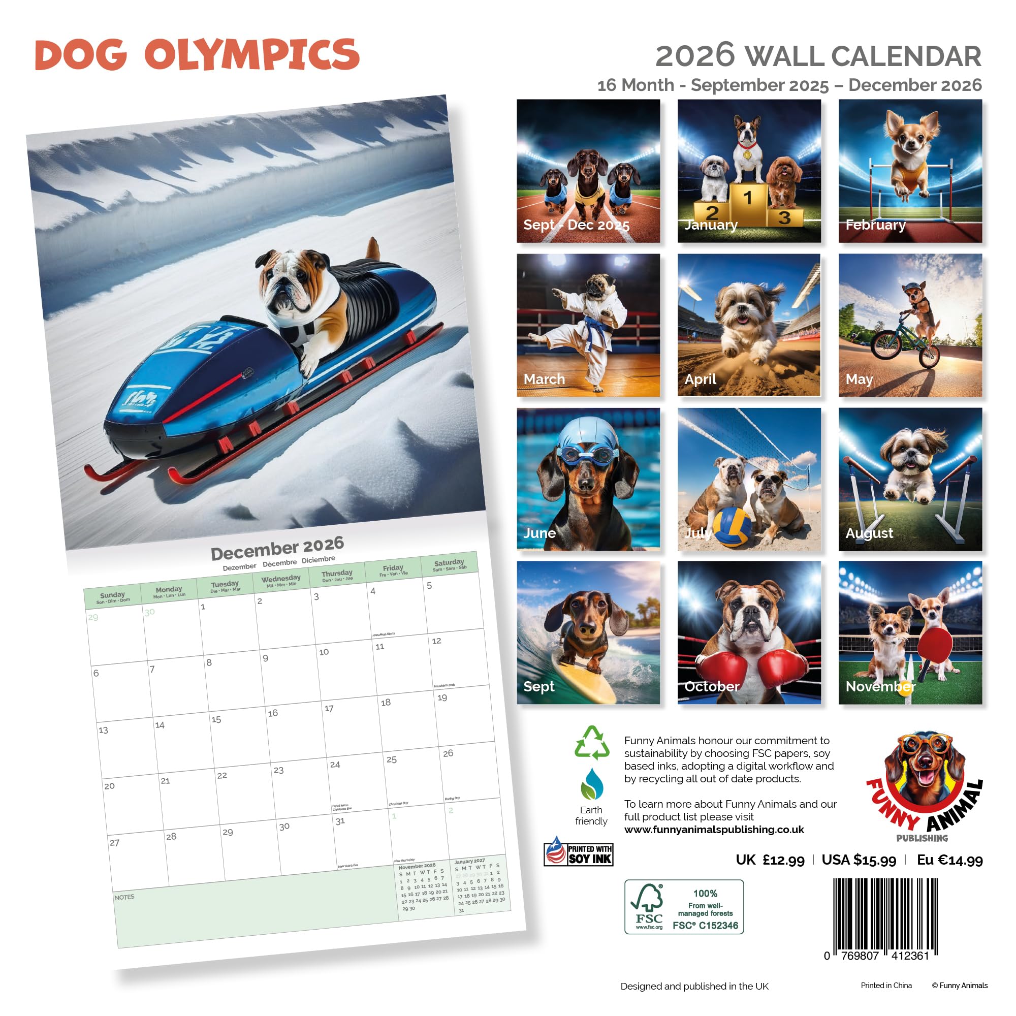 Dog Olympics Calendar 2026