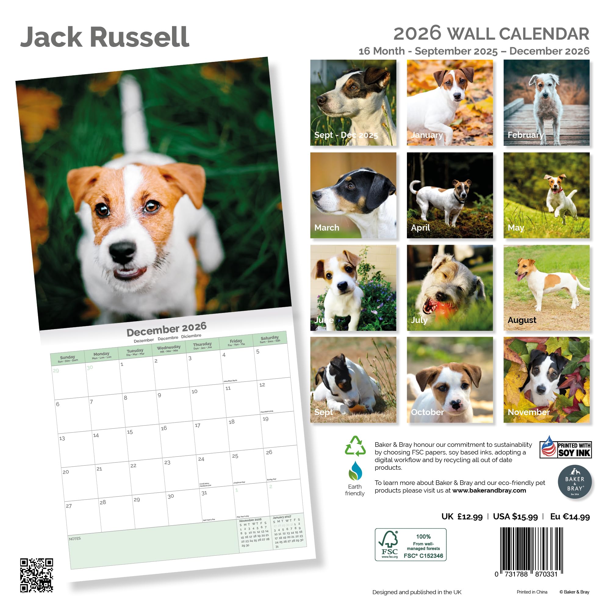 Jack Russell Calendar 2026