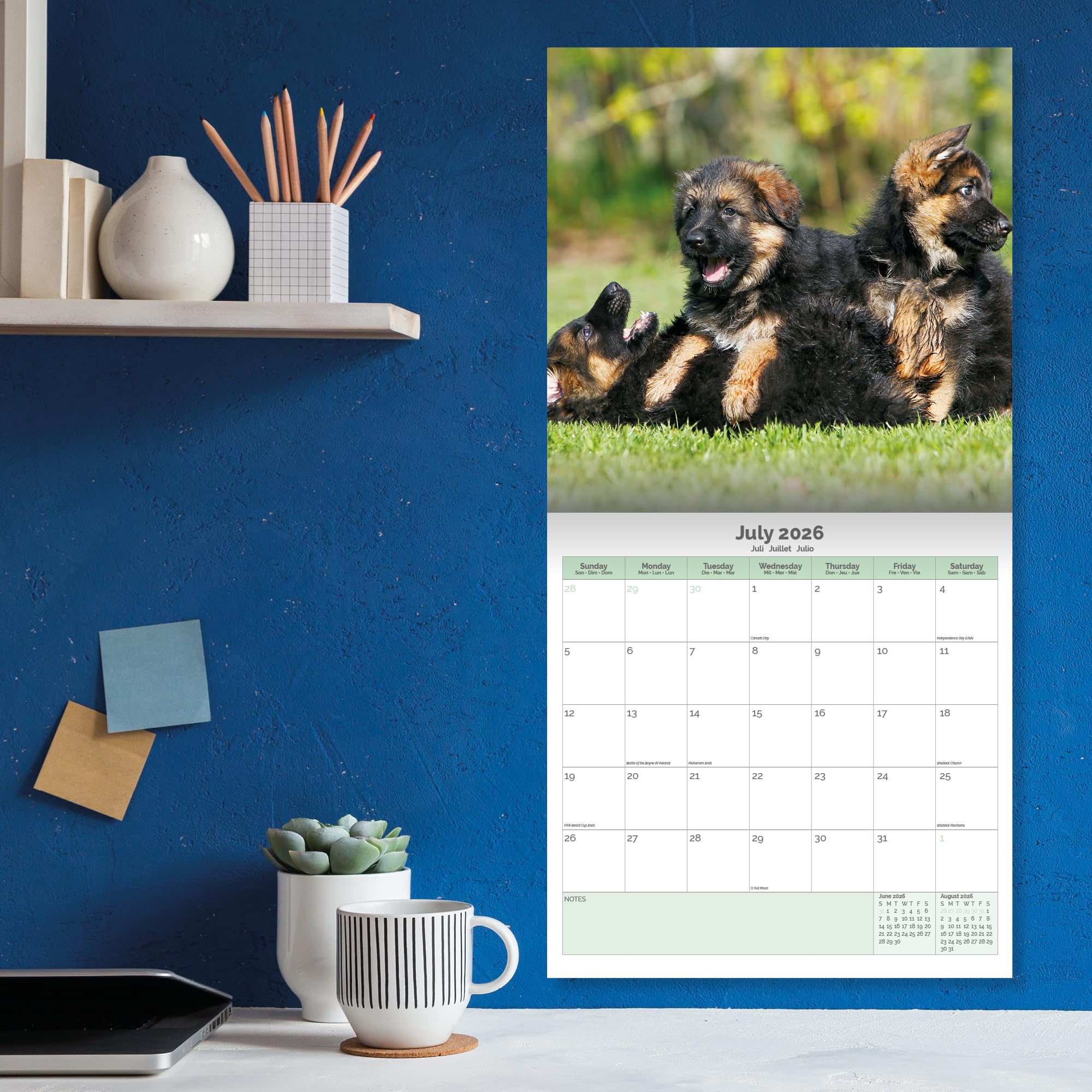 German Shepherd Puppies Calendar 2026