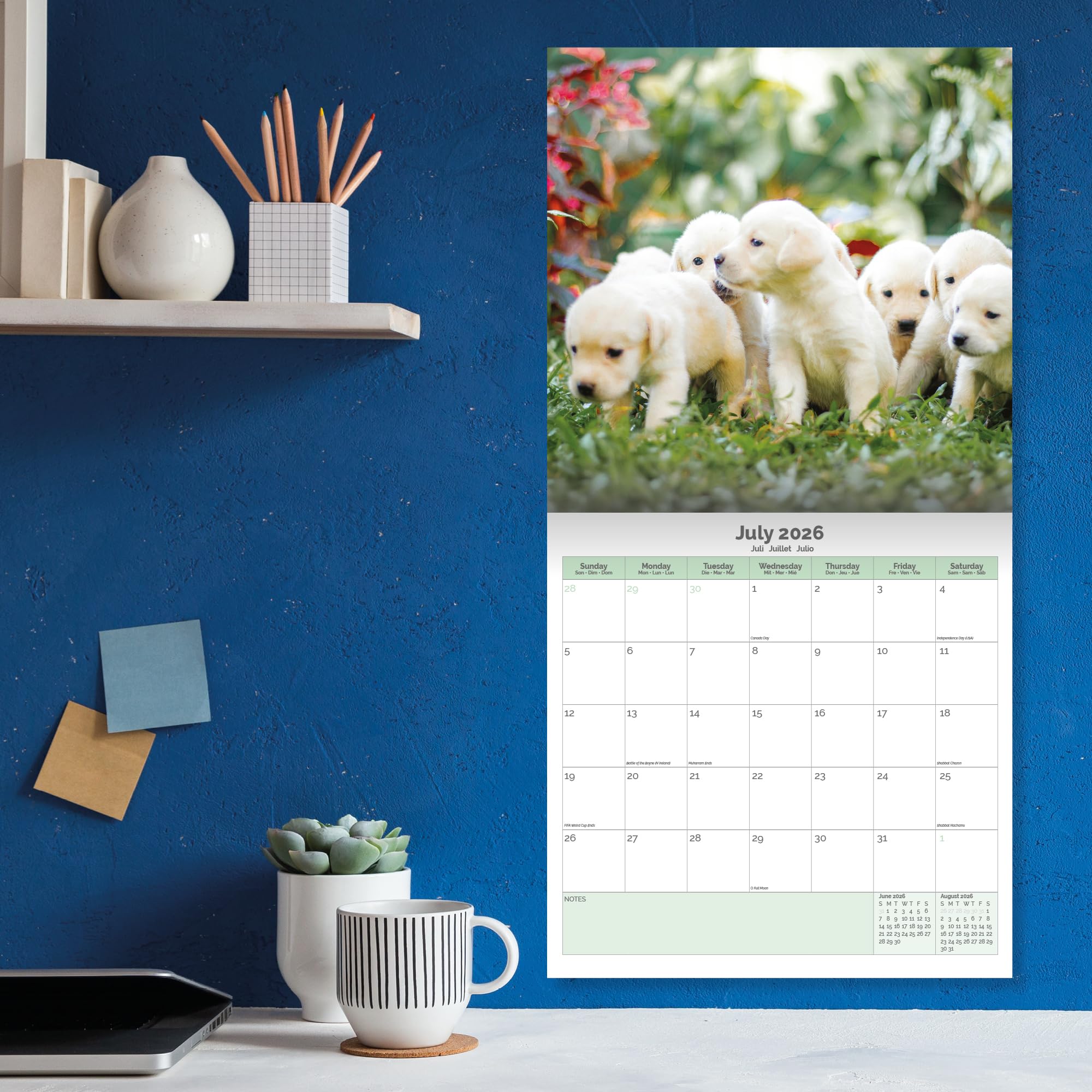 Labrador Puppies Calendar 2026