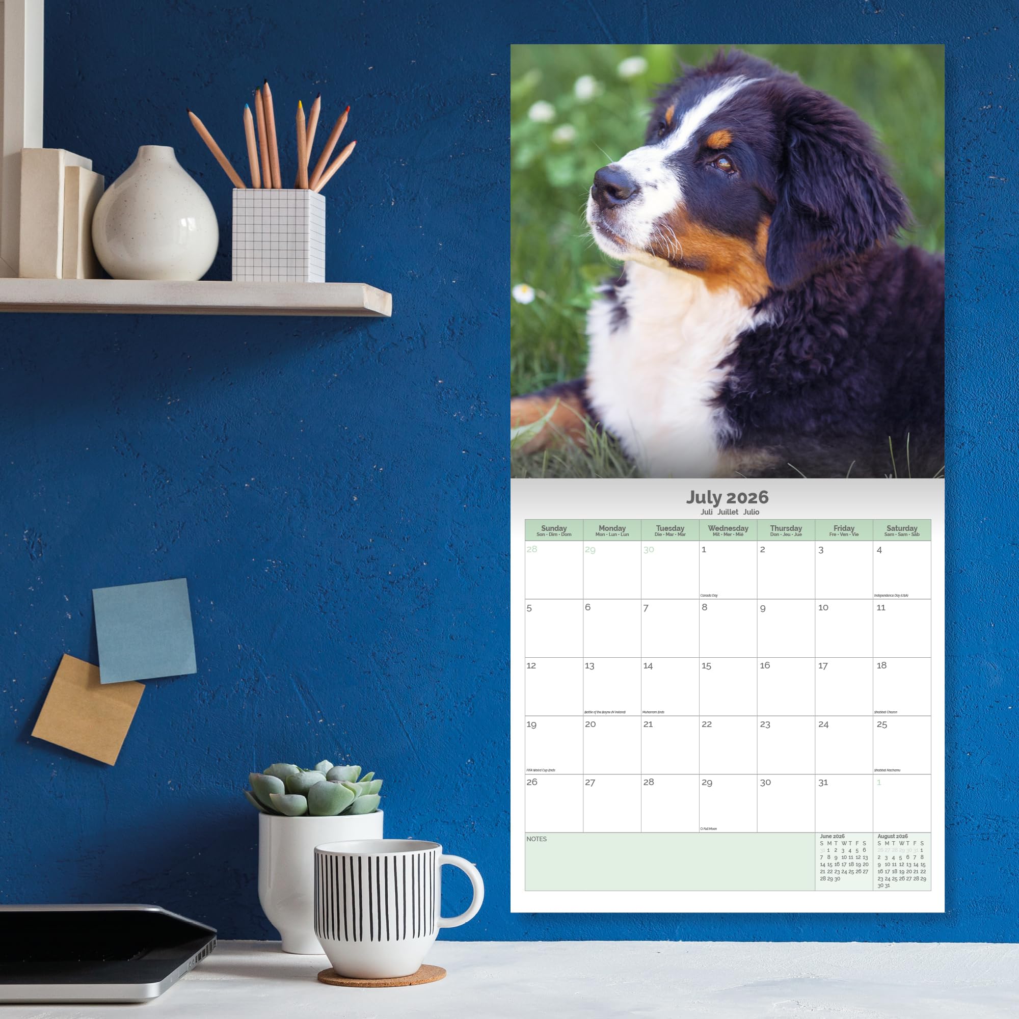 Bernese Mountain Dog Calendar 2026