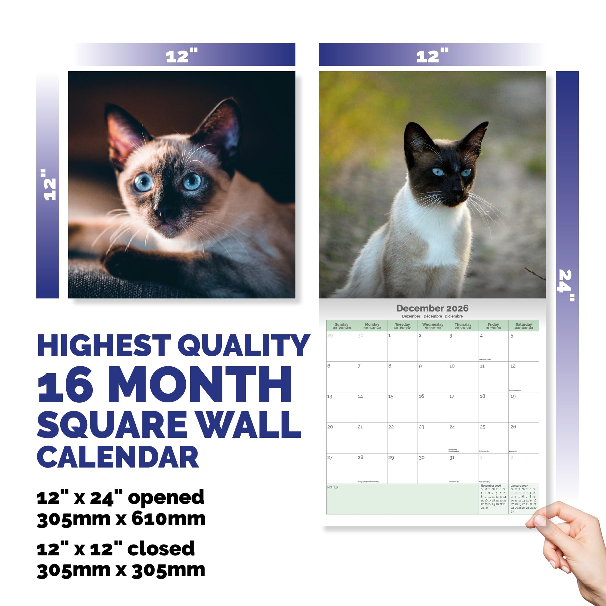 Siamese Cats Calendar 2026