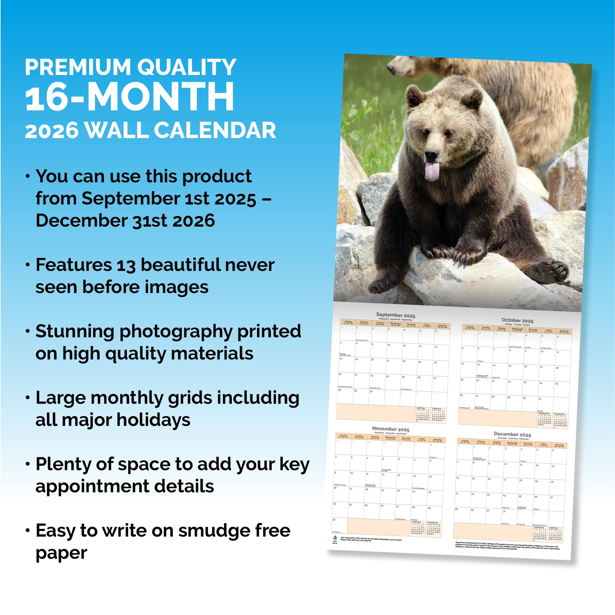 Animal Selfies Calendar 2026