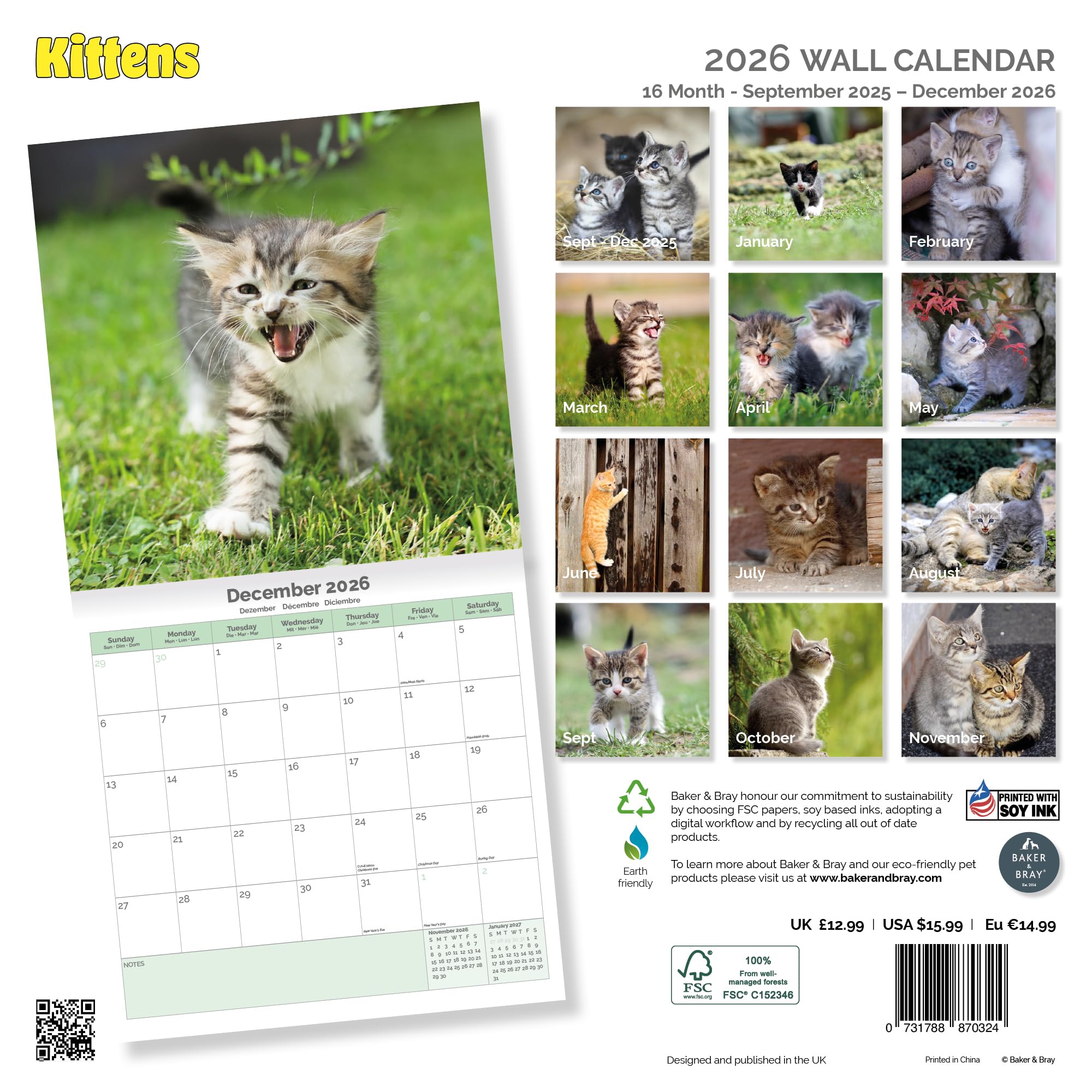 Kittens Calendar 2026