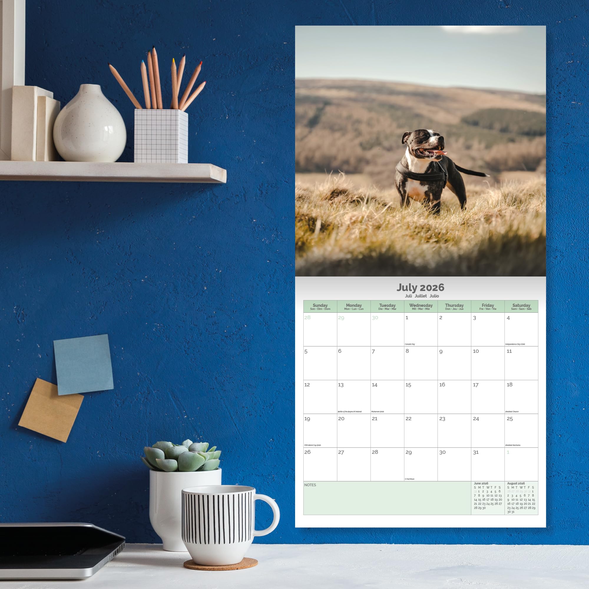 Staffordshire Bull Terrier Calendar 2026