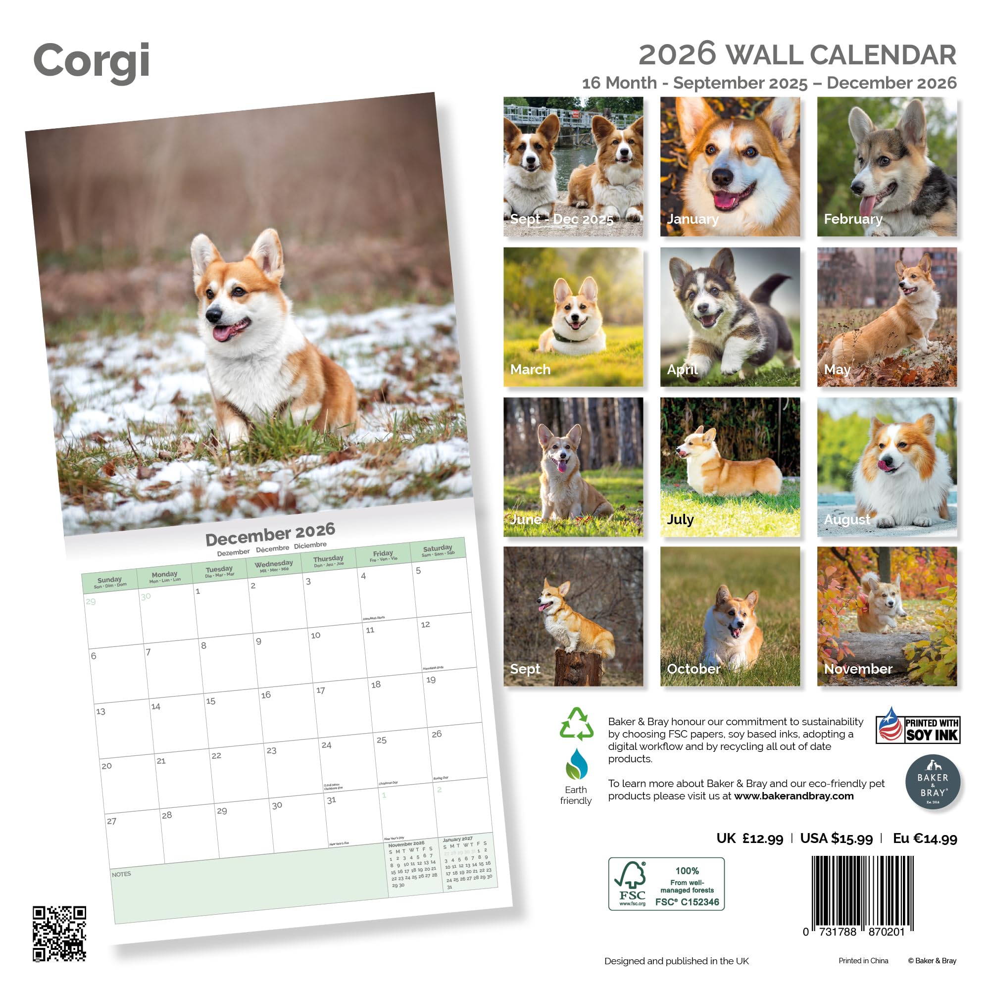 Corgi Calendar 2026