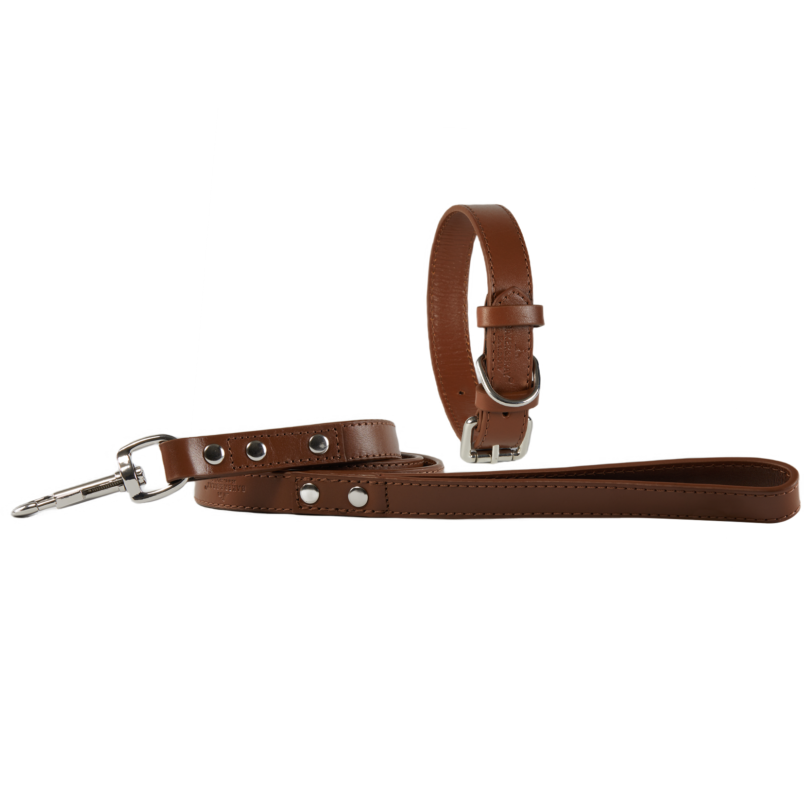 Leather Dog Collar & Lead Set Eco Friendly Luxury Leather Dog Collar