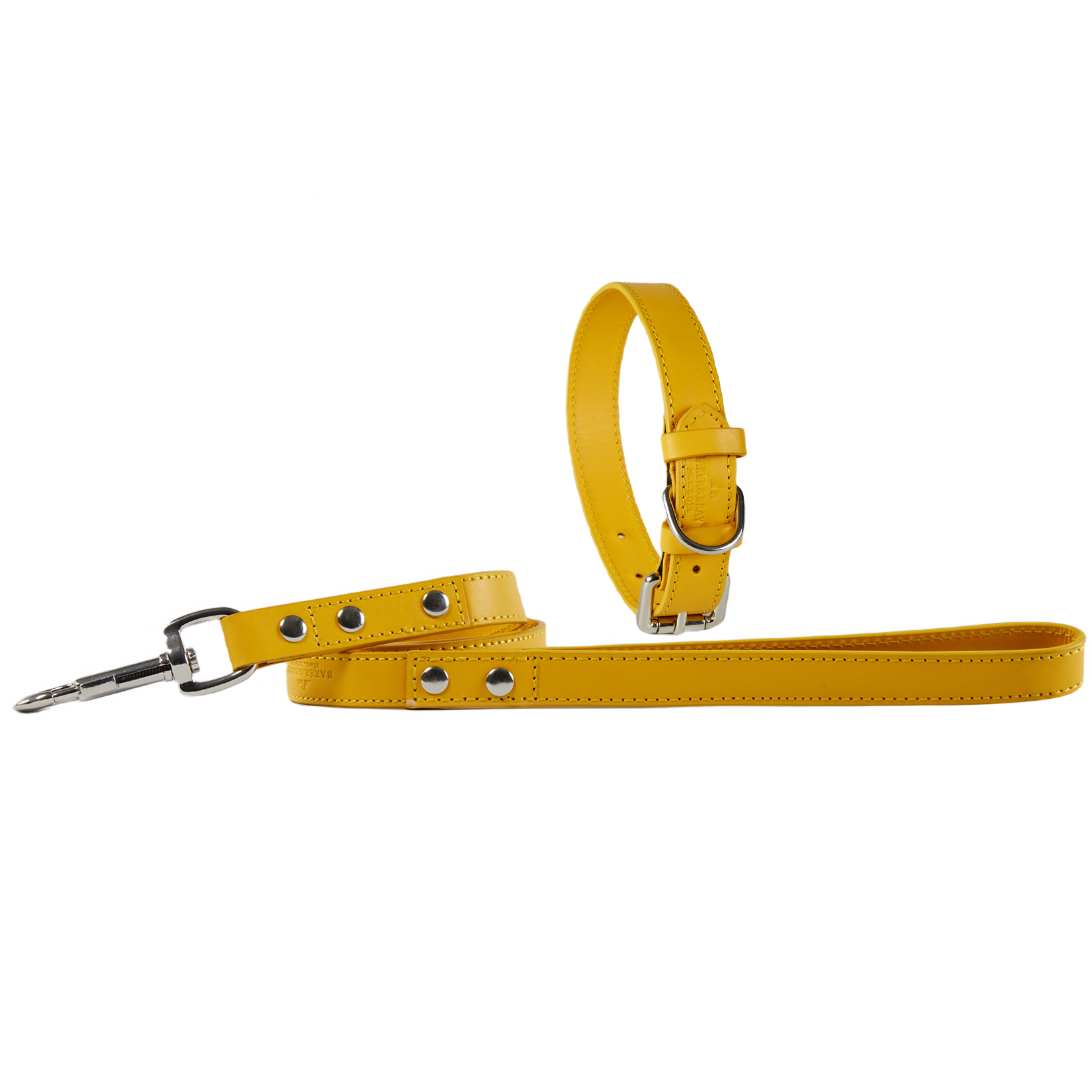 Eco Friendly Leather Dog Collar & Lead Set, Lemon