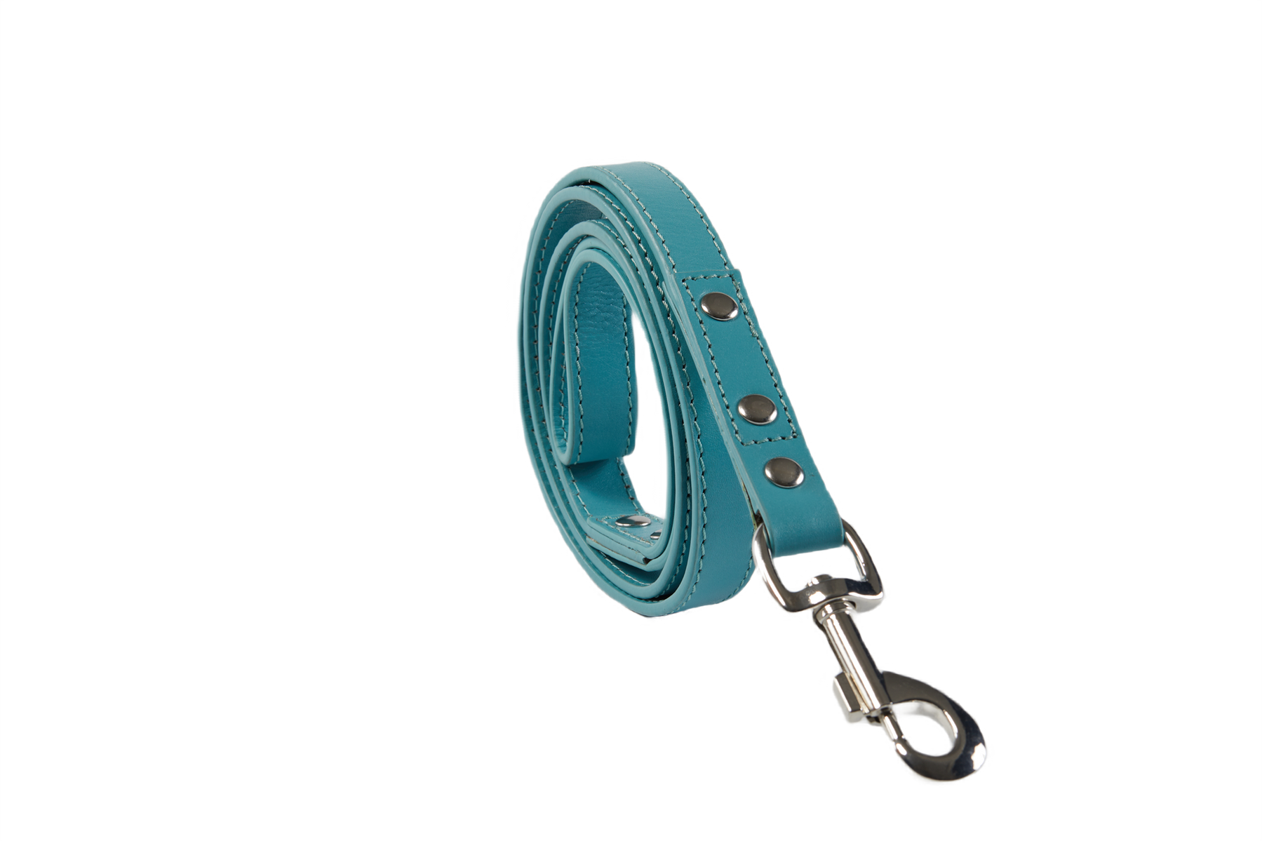 Eco Friendly Leather Dog Collar & Lead Set, Lagoon