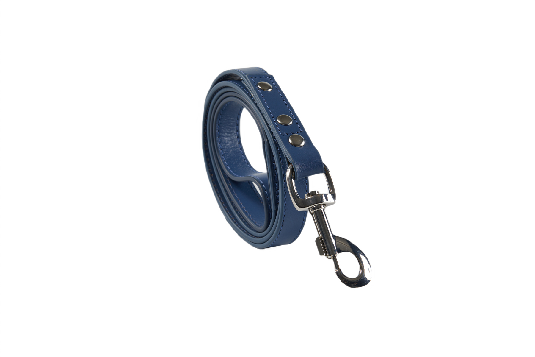 Eco Friendly Leather Dog Collar & Lead Set, Navy