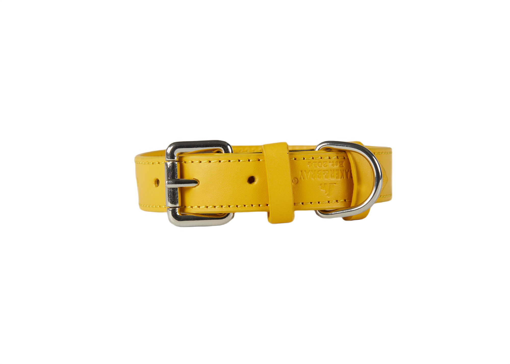 Eco Friendly Leather Dog Collar, Lemon