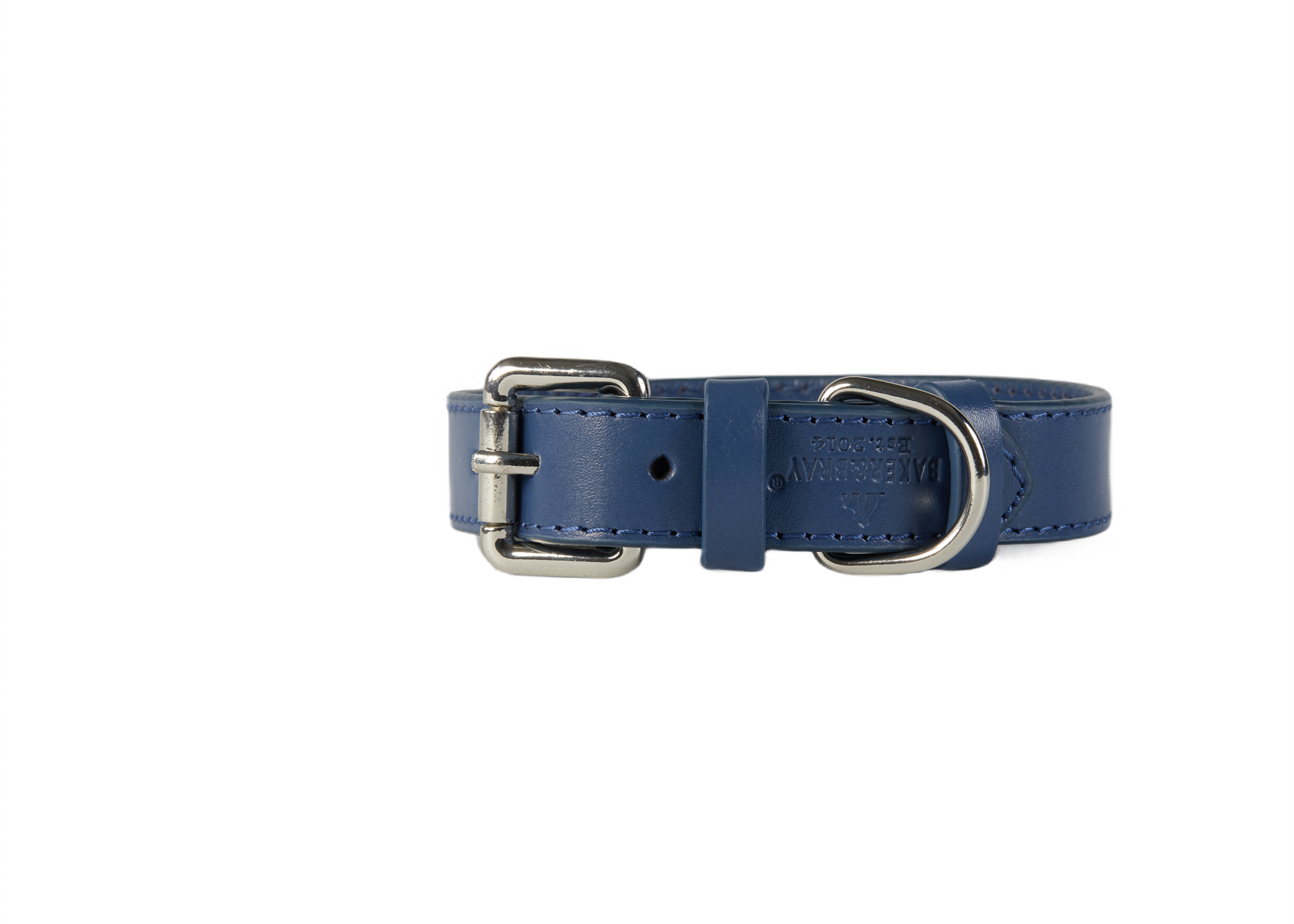 Eco Friendly Leather Dog Collar, Navy