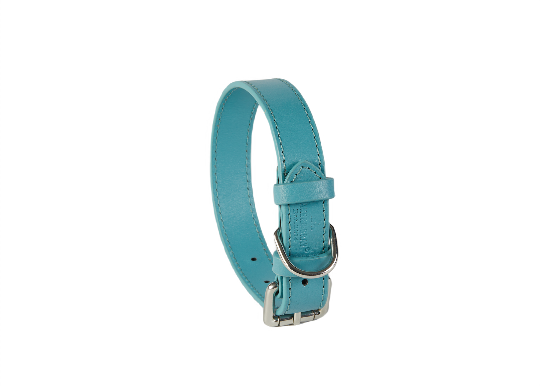 Eco Friendly Leather Dog Collar, Lagoon