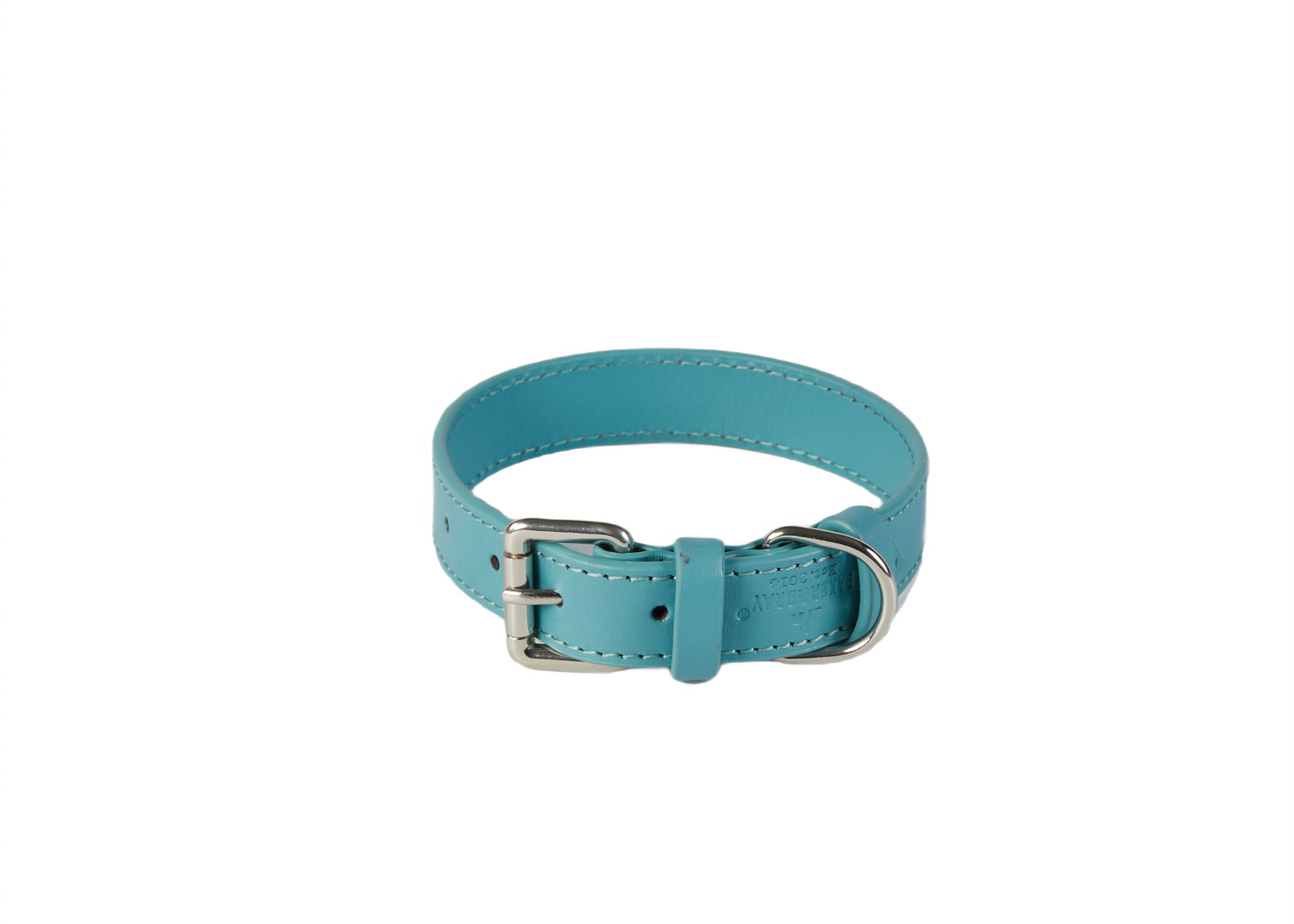 Eco Friendly Leather Dog Collar, Lagoon