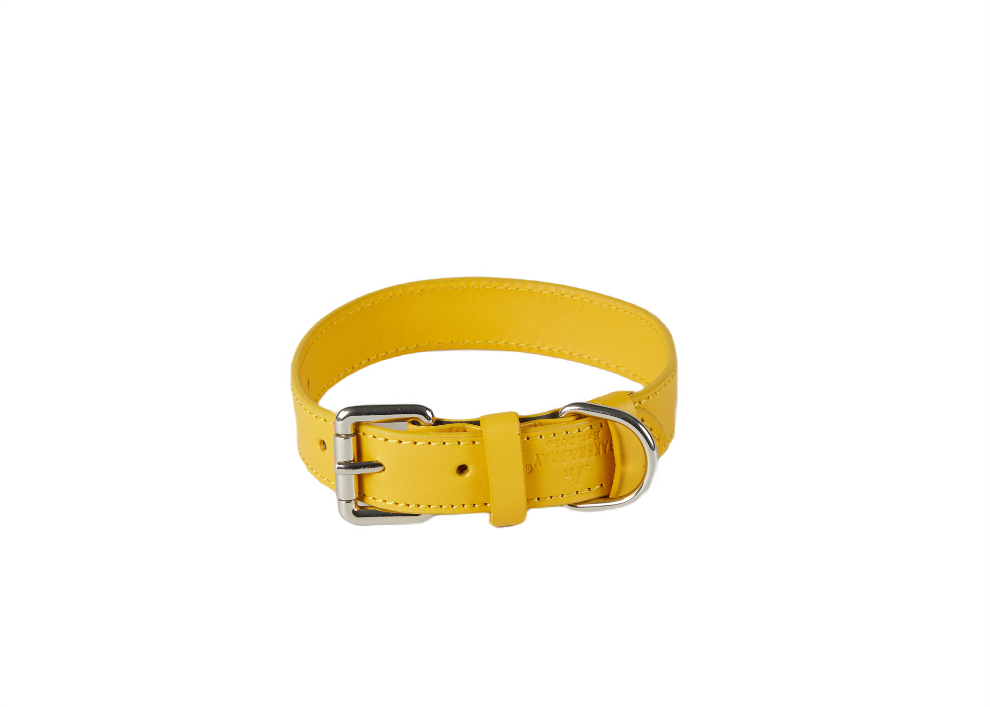 Eco Friendly Leather Dog Collar, Lemon