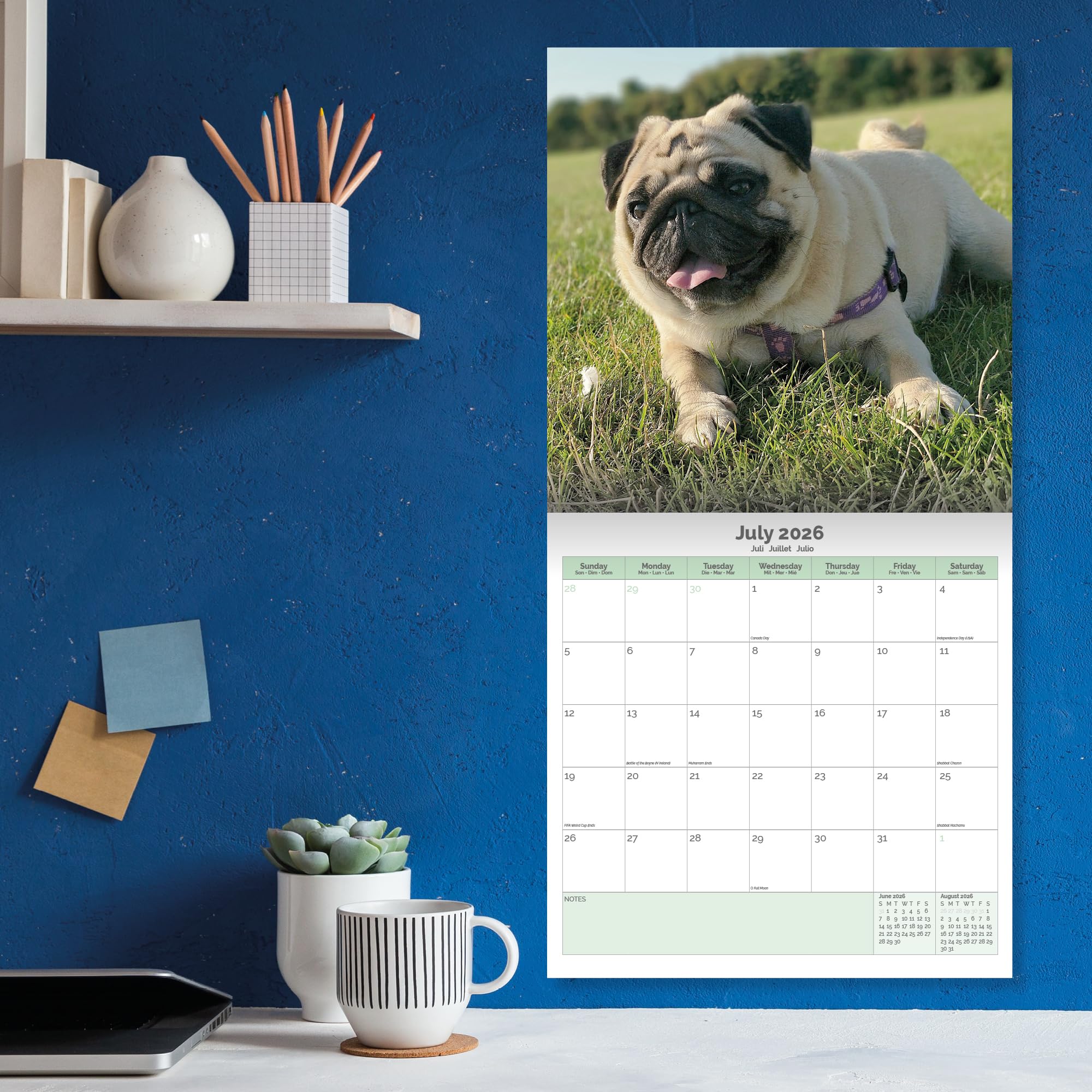 Pug Calendar 2026