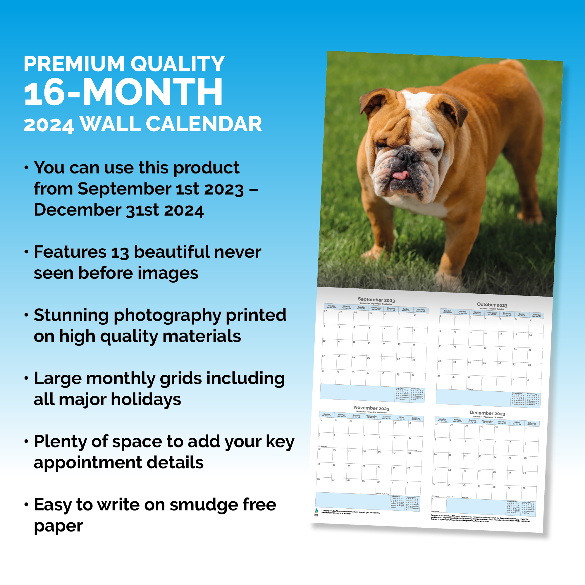 Bulldog Calendar 2024