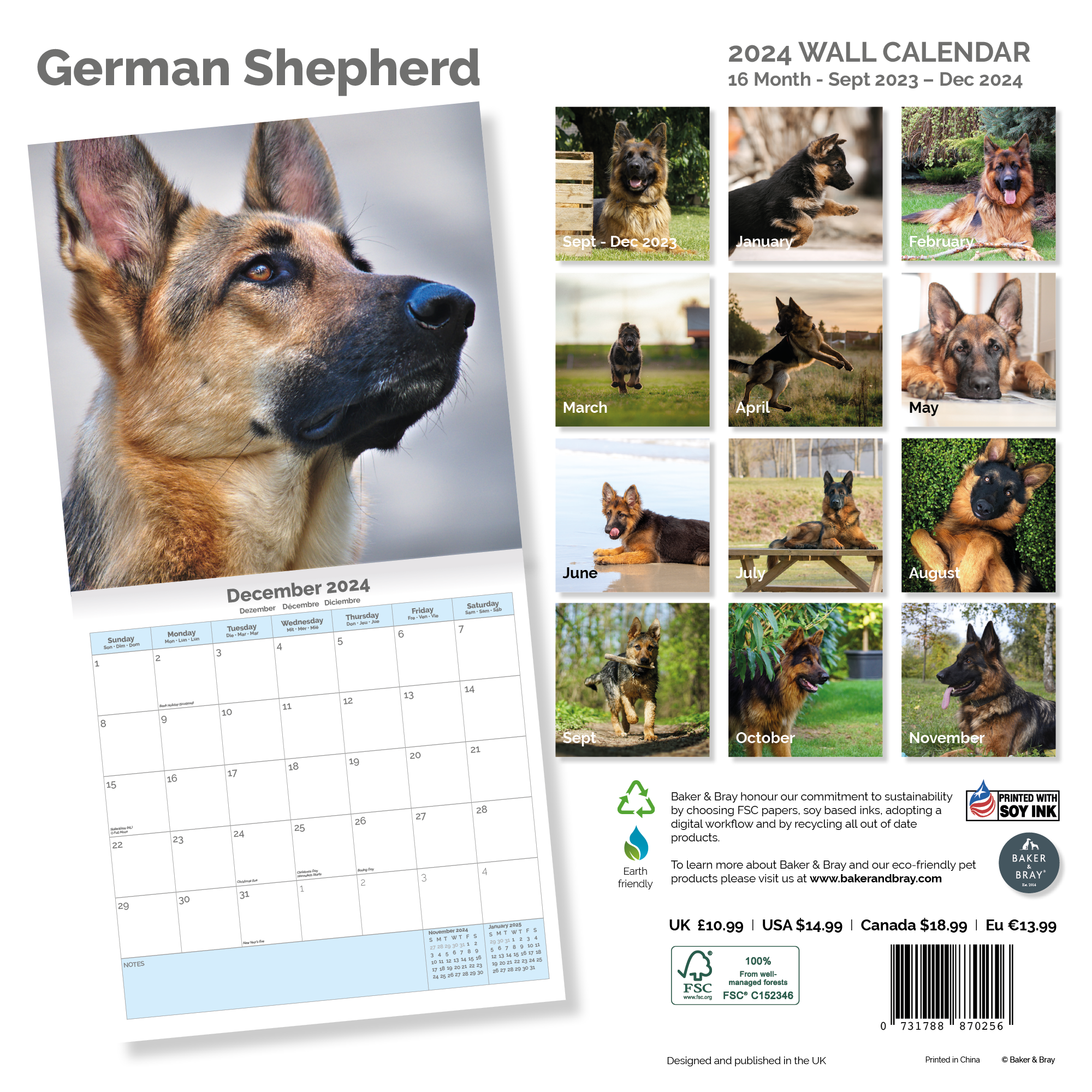 German Shepherd Calendar 2024