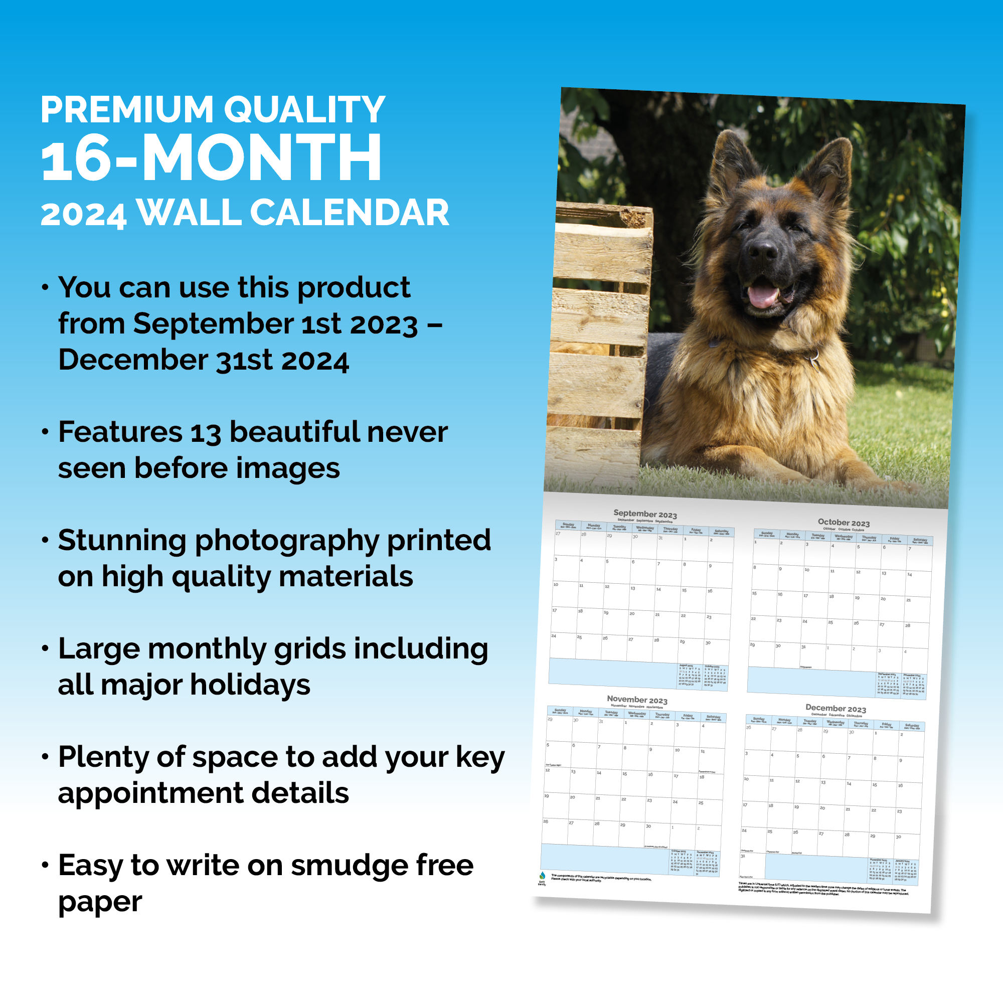 German Shepherd Calendar 2024