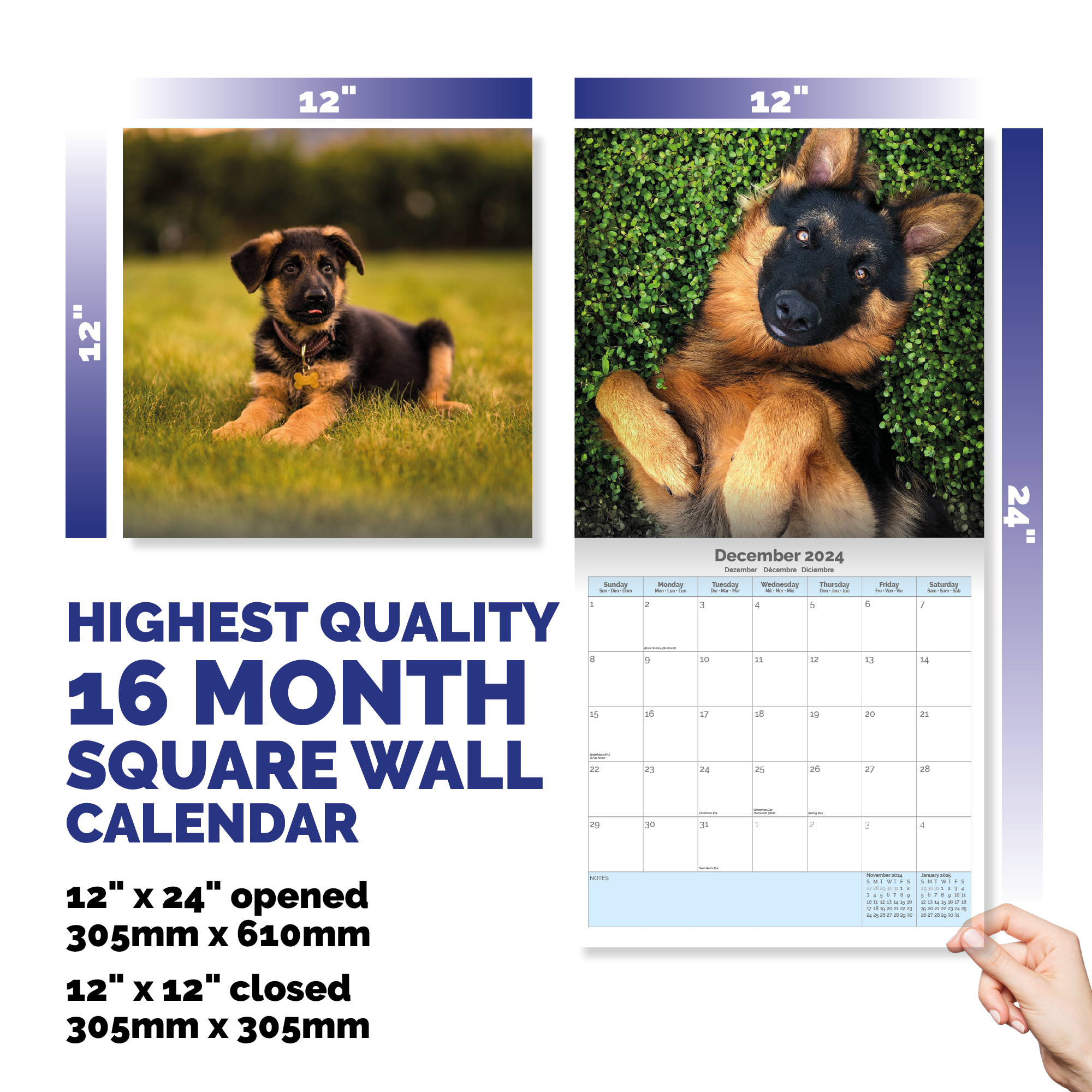 German Shepherd Puppies Calendar 2024