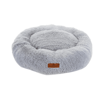 Donut Dog Bed Eco Friendly Luxury Calming Donut Dog Bed, Grey