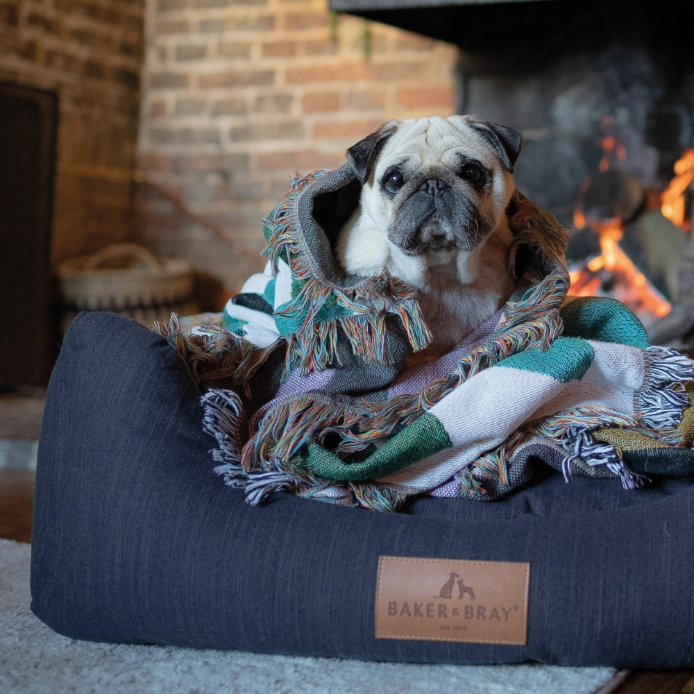 Luxury Dog Bed Eco Friendly Orthopaedic Memory Foam Dog Bed Navy Blue